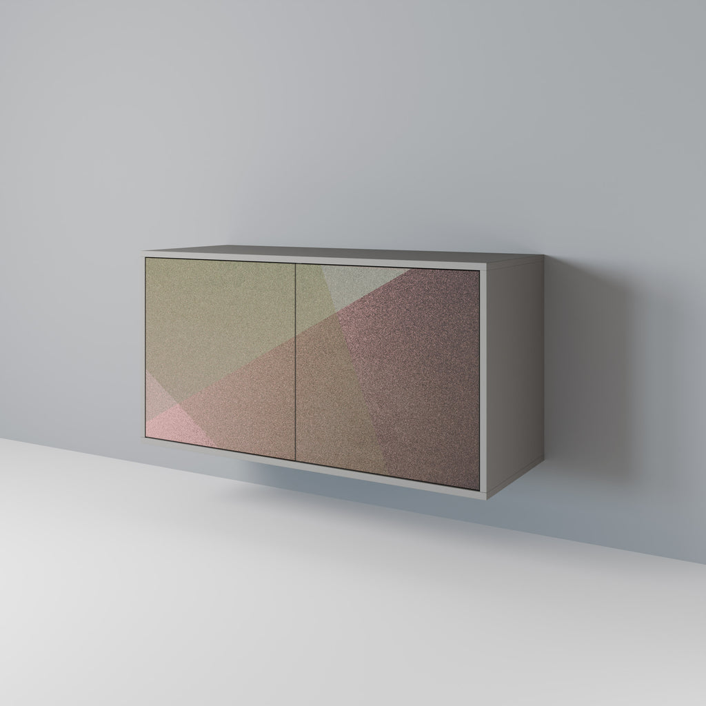 Aparador de 2 puertas BEIGE GEOMETRY en acabado gris