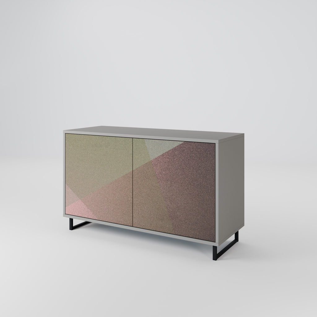 Aparador de 2 puertas BEIGE GEOMETRY en acabado gris