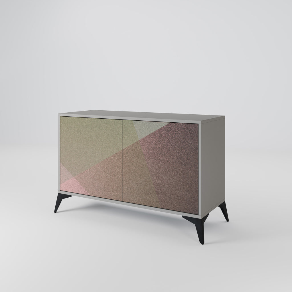 Aparador de 2 puertas BEIGE GEOMETRY en acabado gris