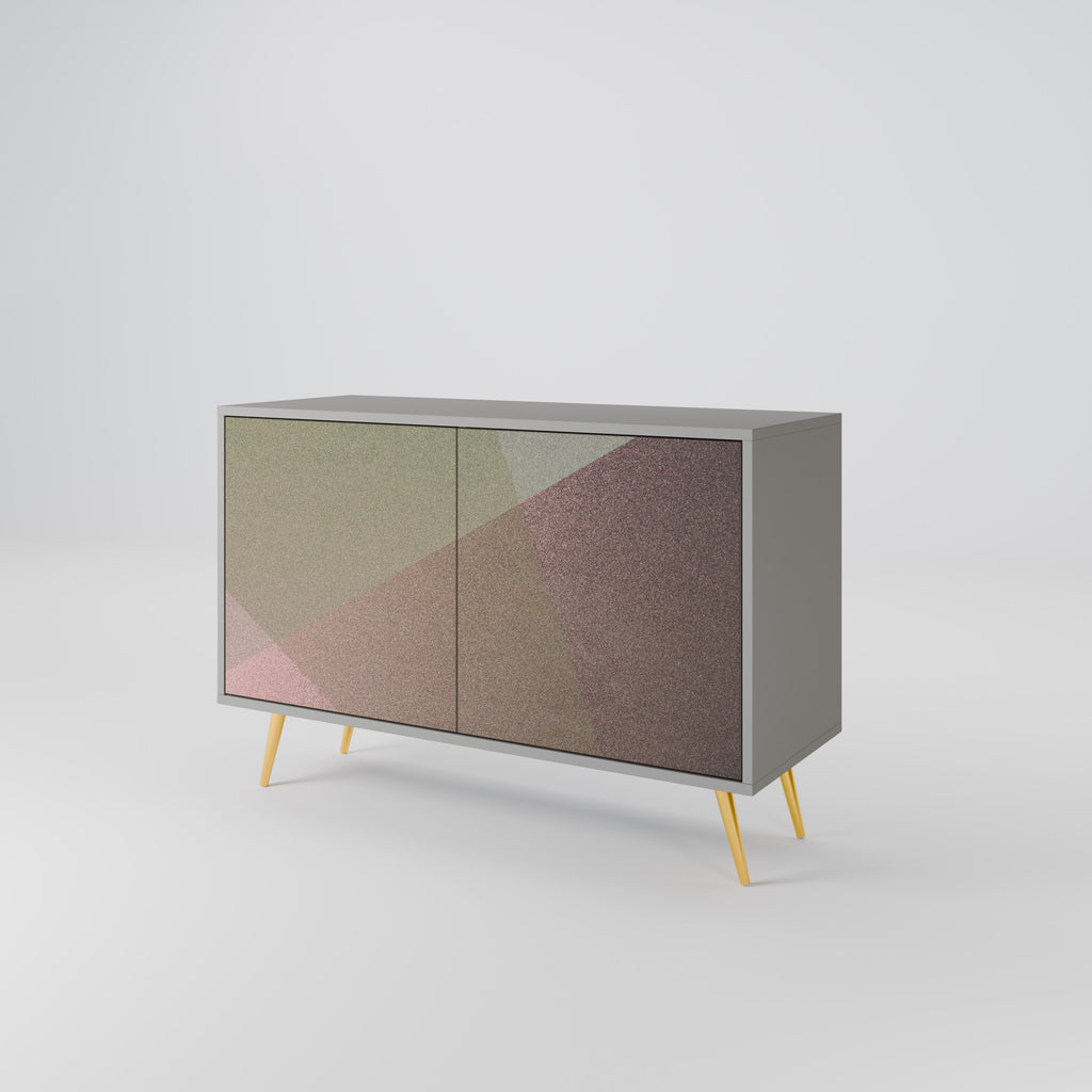 Aparador de 2 puertas BEIGE GEOMETRY en acabado gris