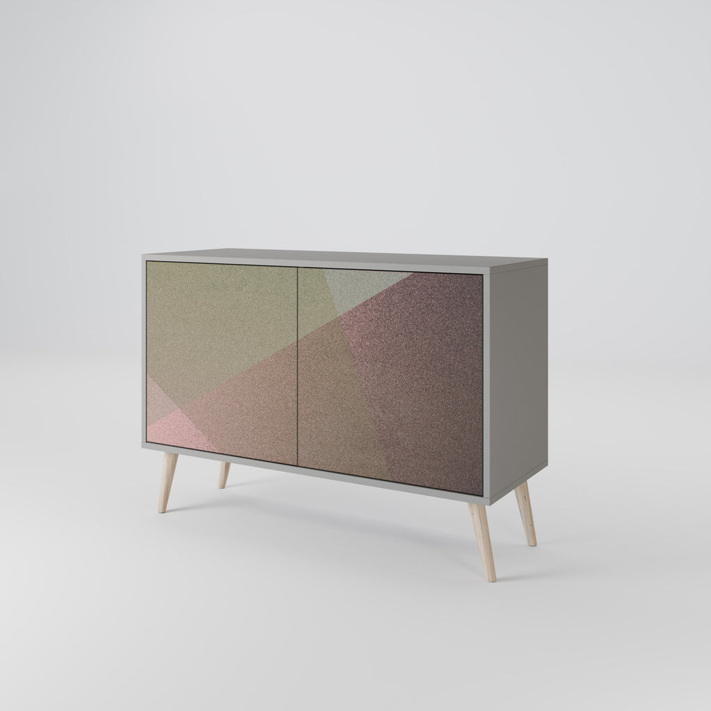 Aparador de 2 puertas BEIGE GEOMETRY en acabado gris