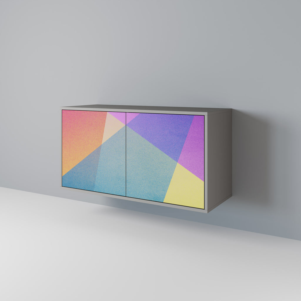 Aparador de 2 puertas BRIGHT GEOMETRY en acabado gris