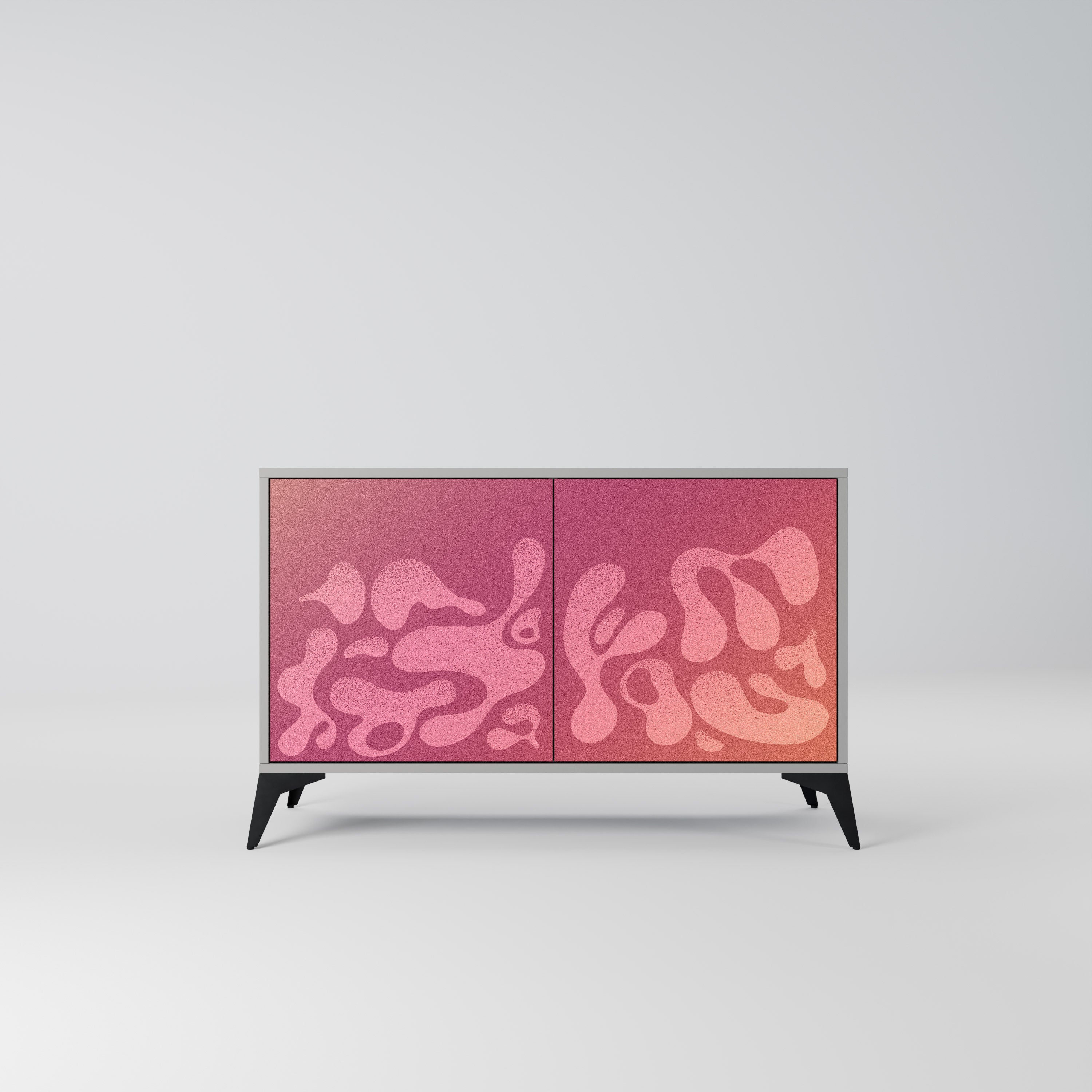 Aparador IRREGULAR PINK de 2 puertas en acabado gris