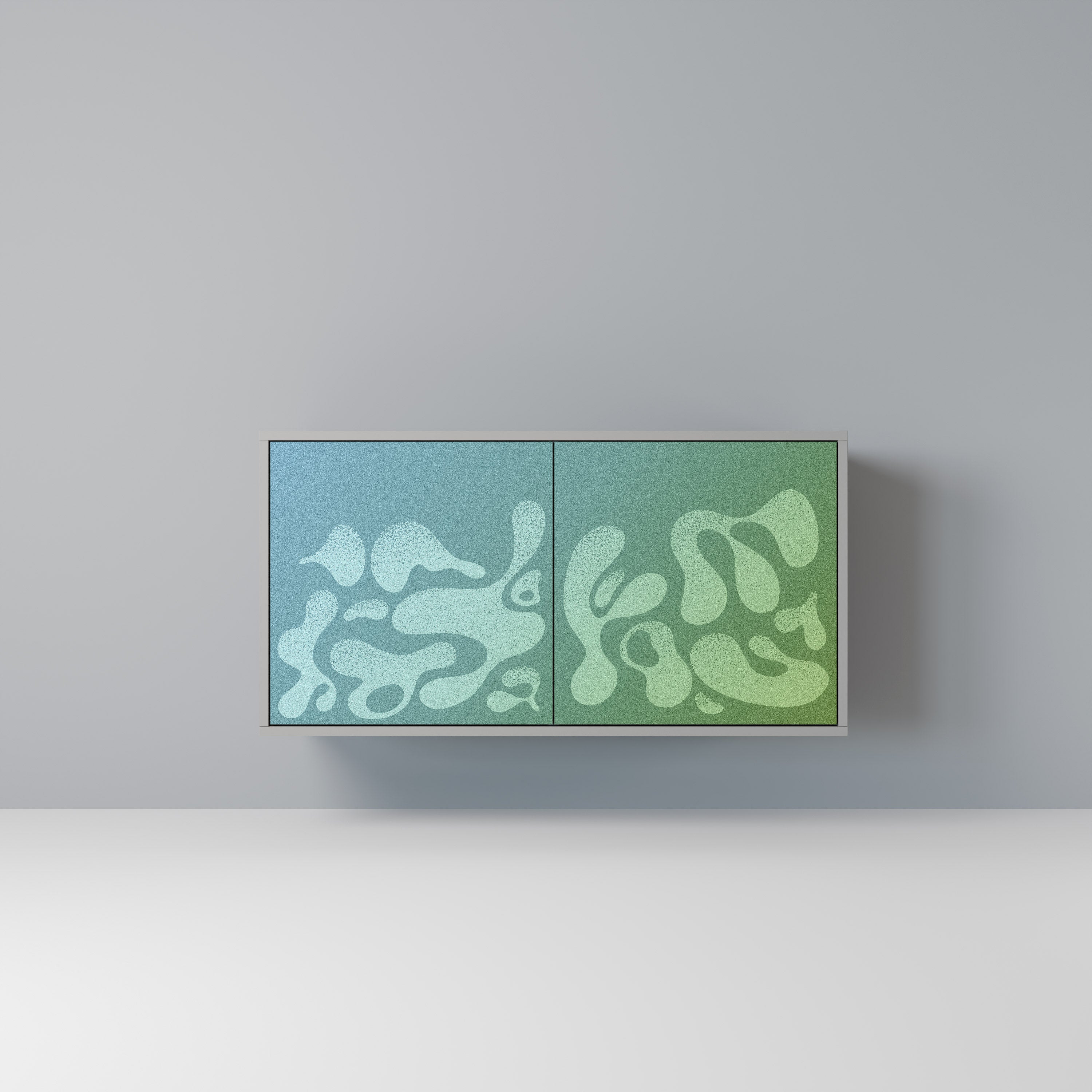 Aparador IRREGULAR BLUE de 2 puertas en acabado gris