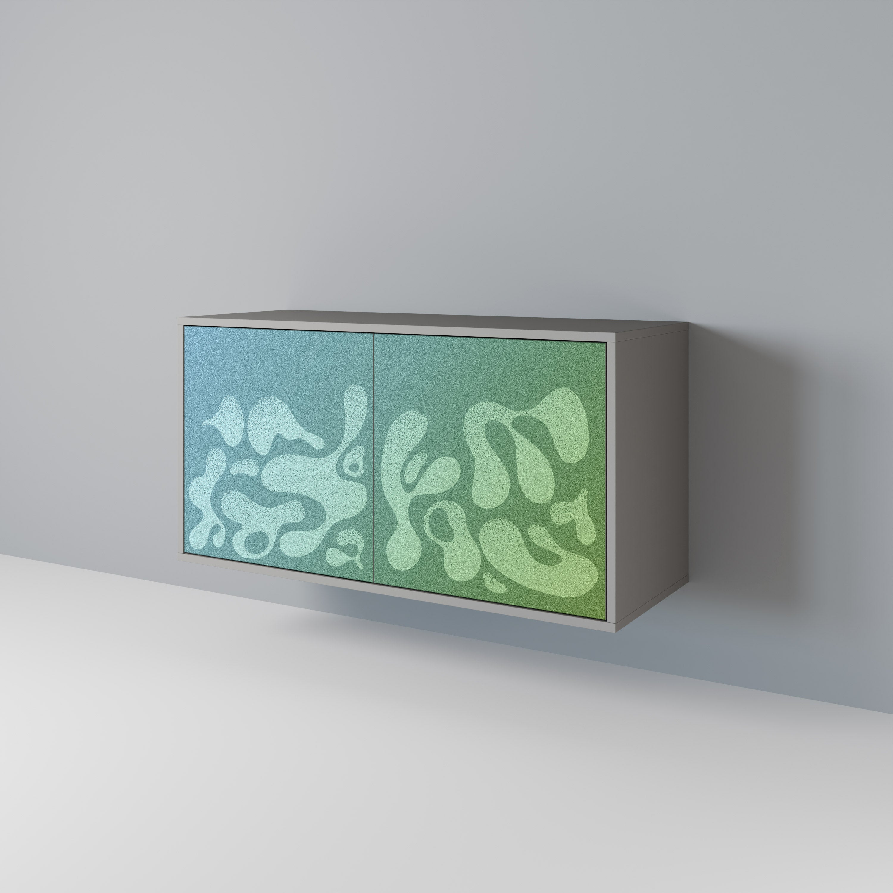 Aparador IRREGULAR BLUE de 2 puertas en acabado gris