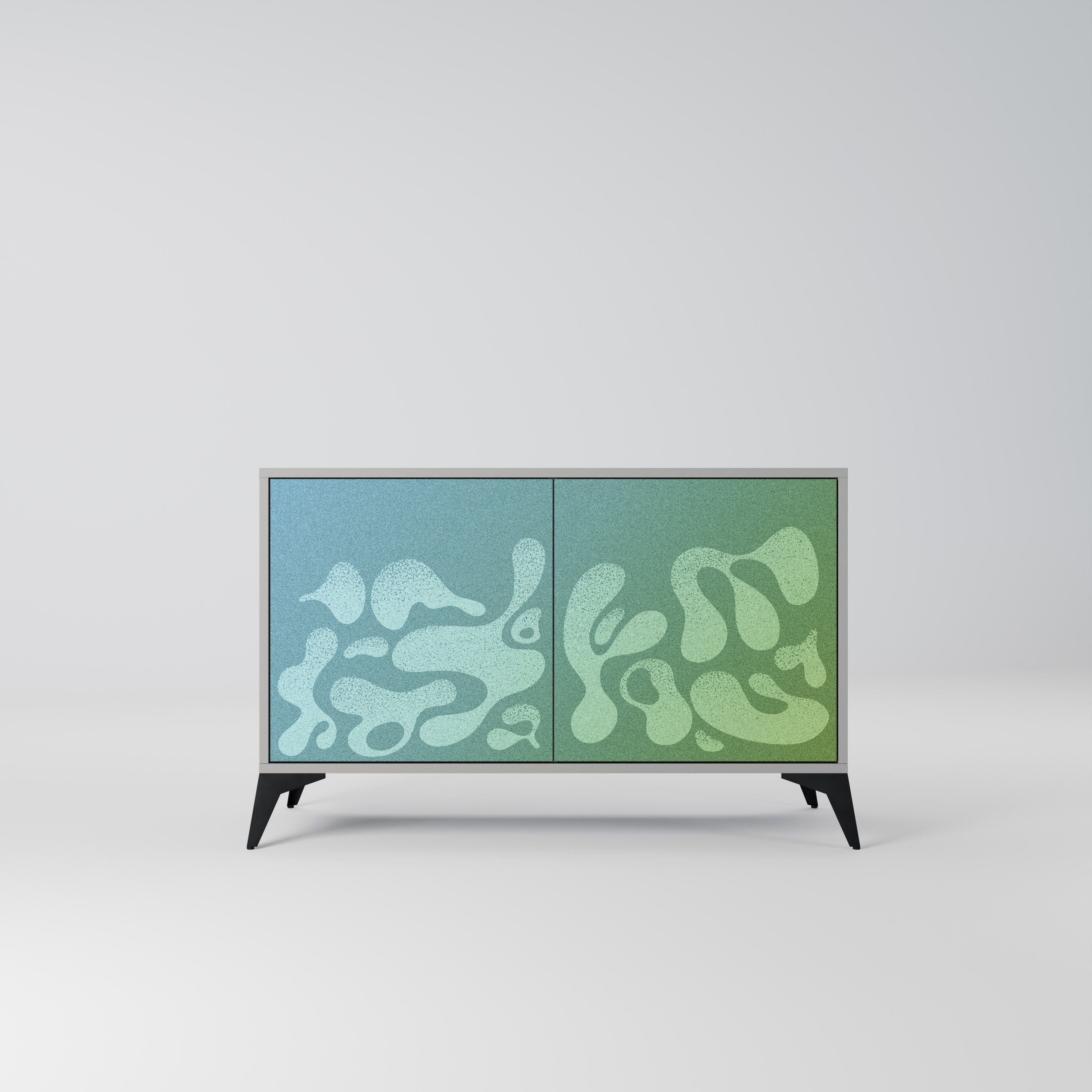 Aparador IRREGULAR BLUE de 2 puertas en acabado gris