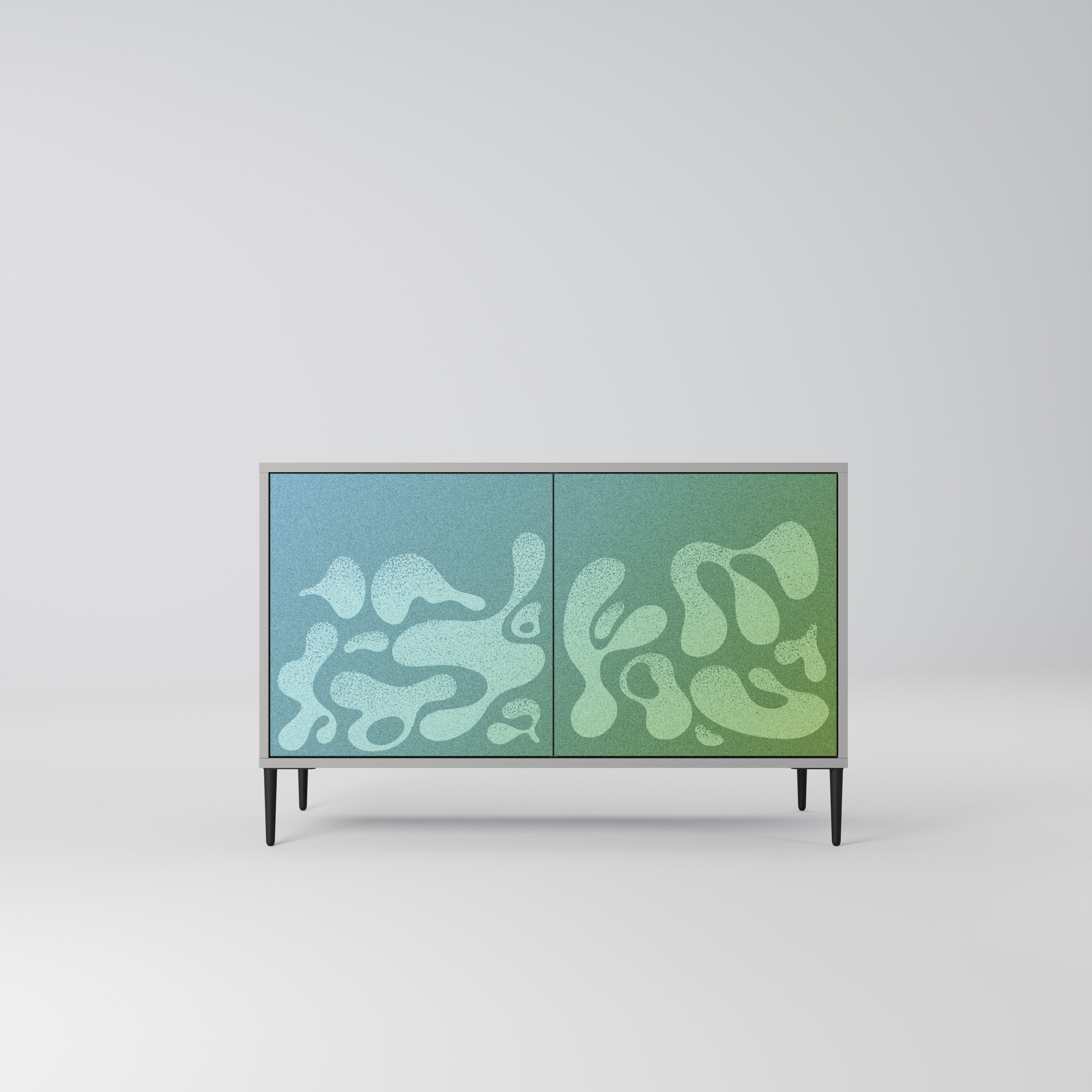 Aparador IRREGULAR BLUE de 2 puertas en acabado gris