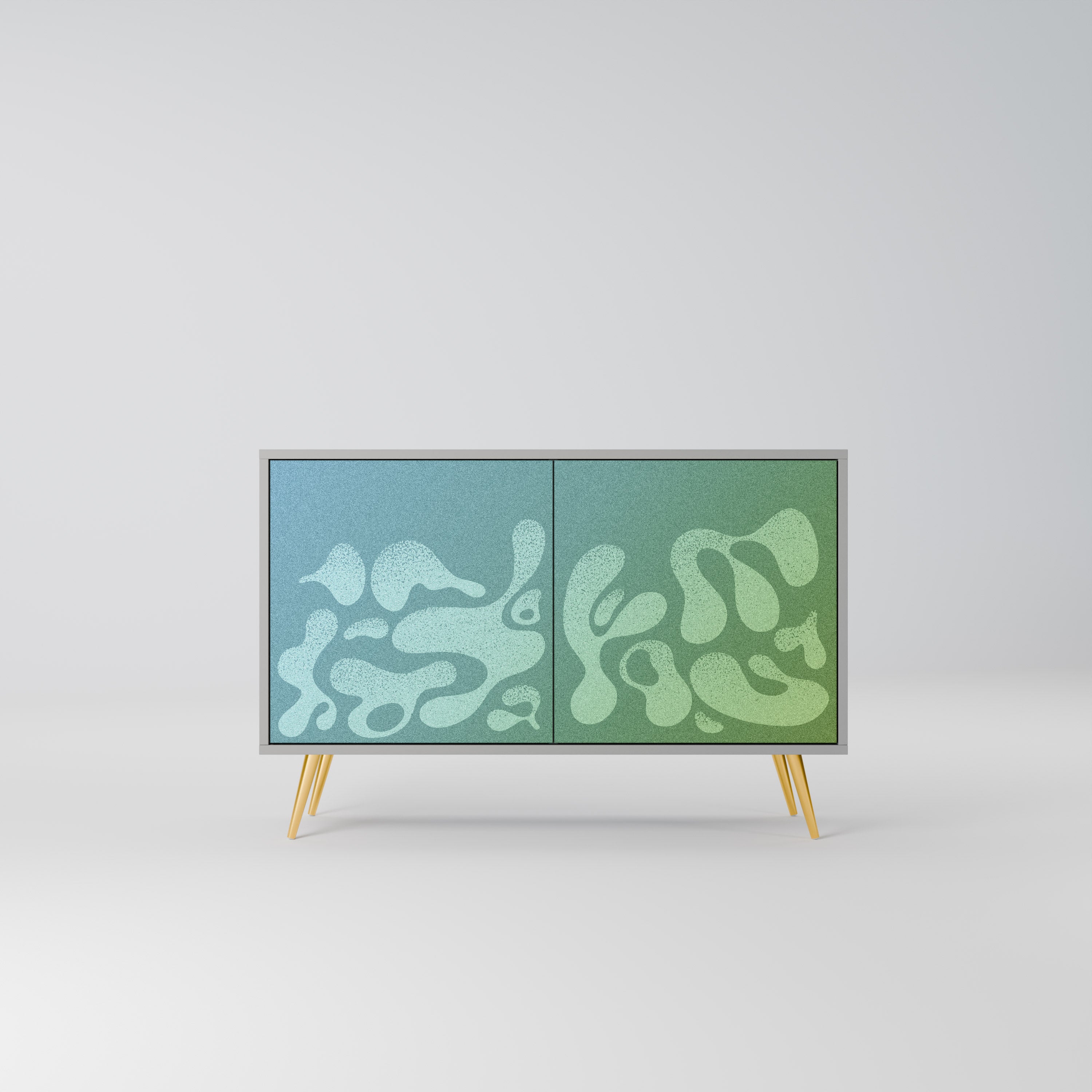 Aparador IRREGULAR BLUE de 2 puertas en acabado gris