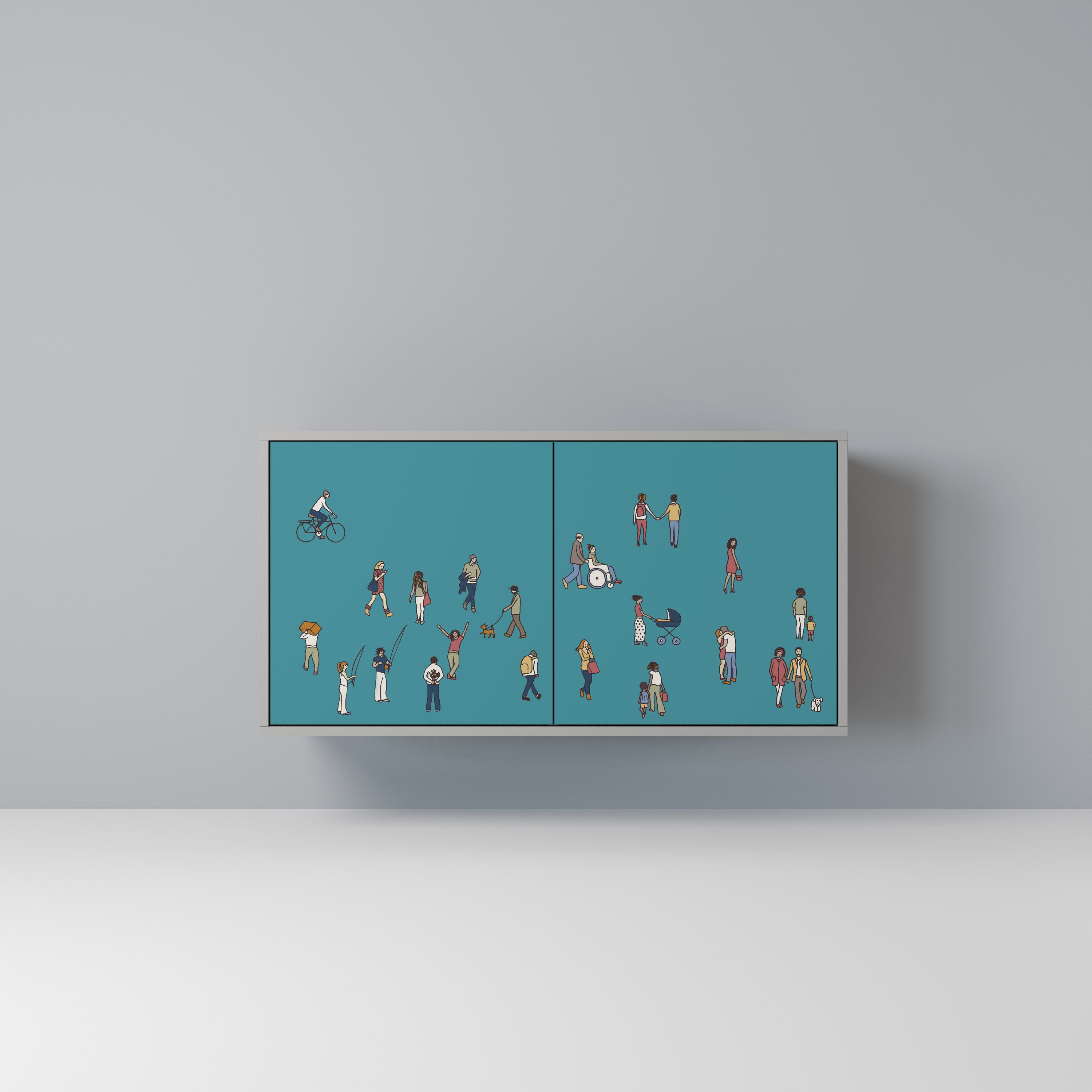 Aparador de 2 puertas COLLECTIVE STREAM en acabado gris