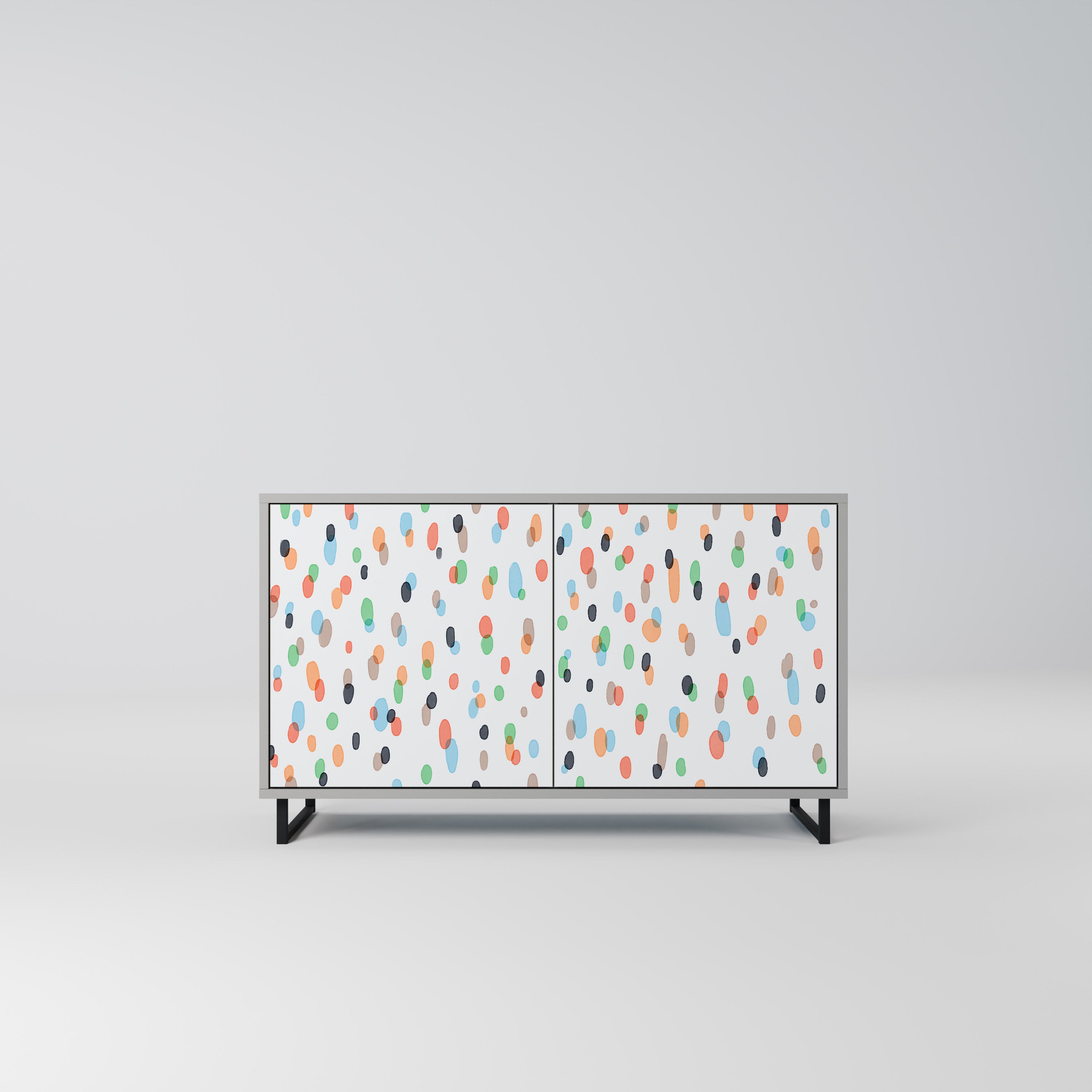 Aparador de 2 puertas ENERGETIC SPOTS en acabado gris