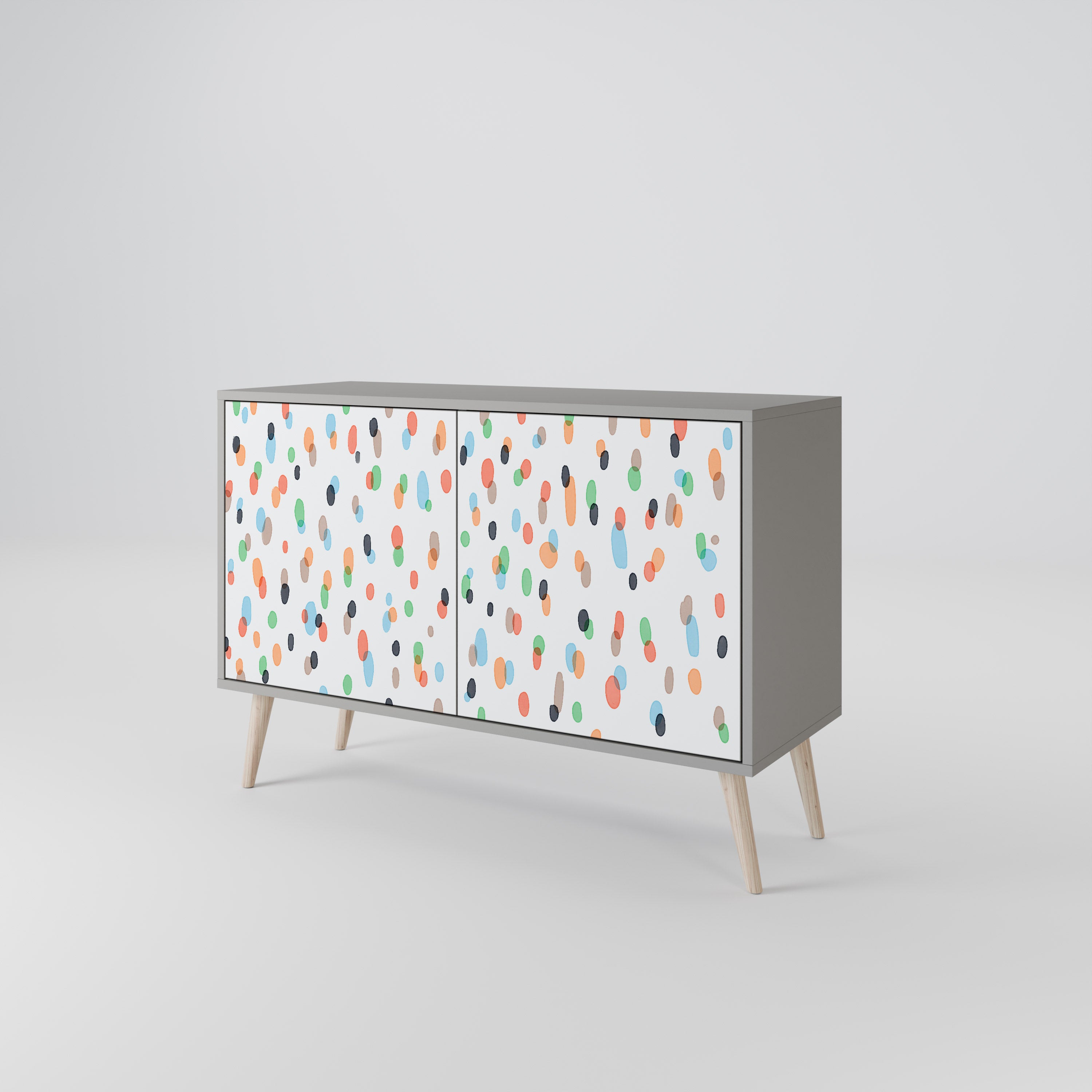 Aparador de 2 puertas ENERGETIC SPOTS en acabado gris