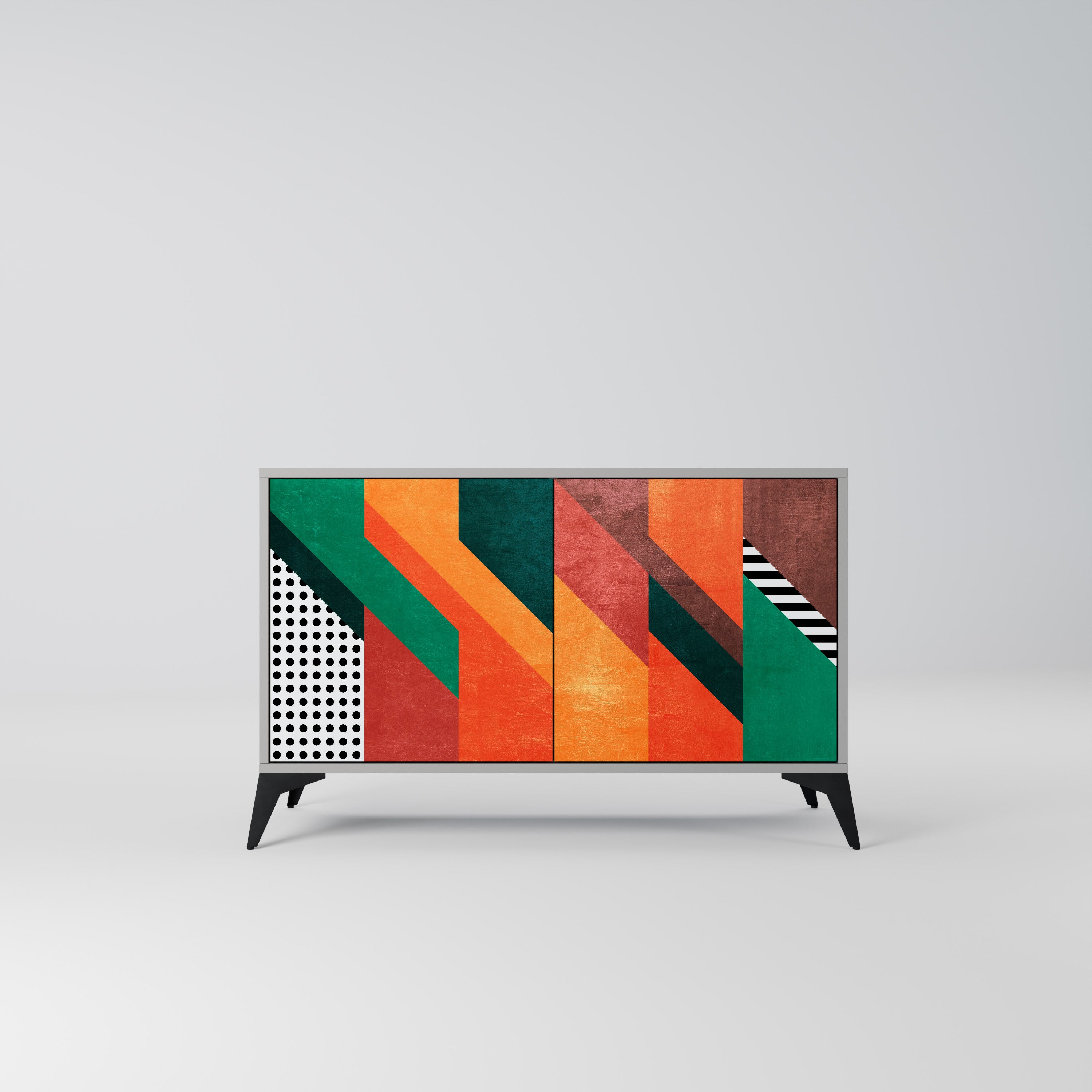 Aparador MAKESHIFT ARTISTRY de 2 puertas con acabado gris