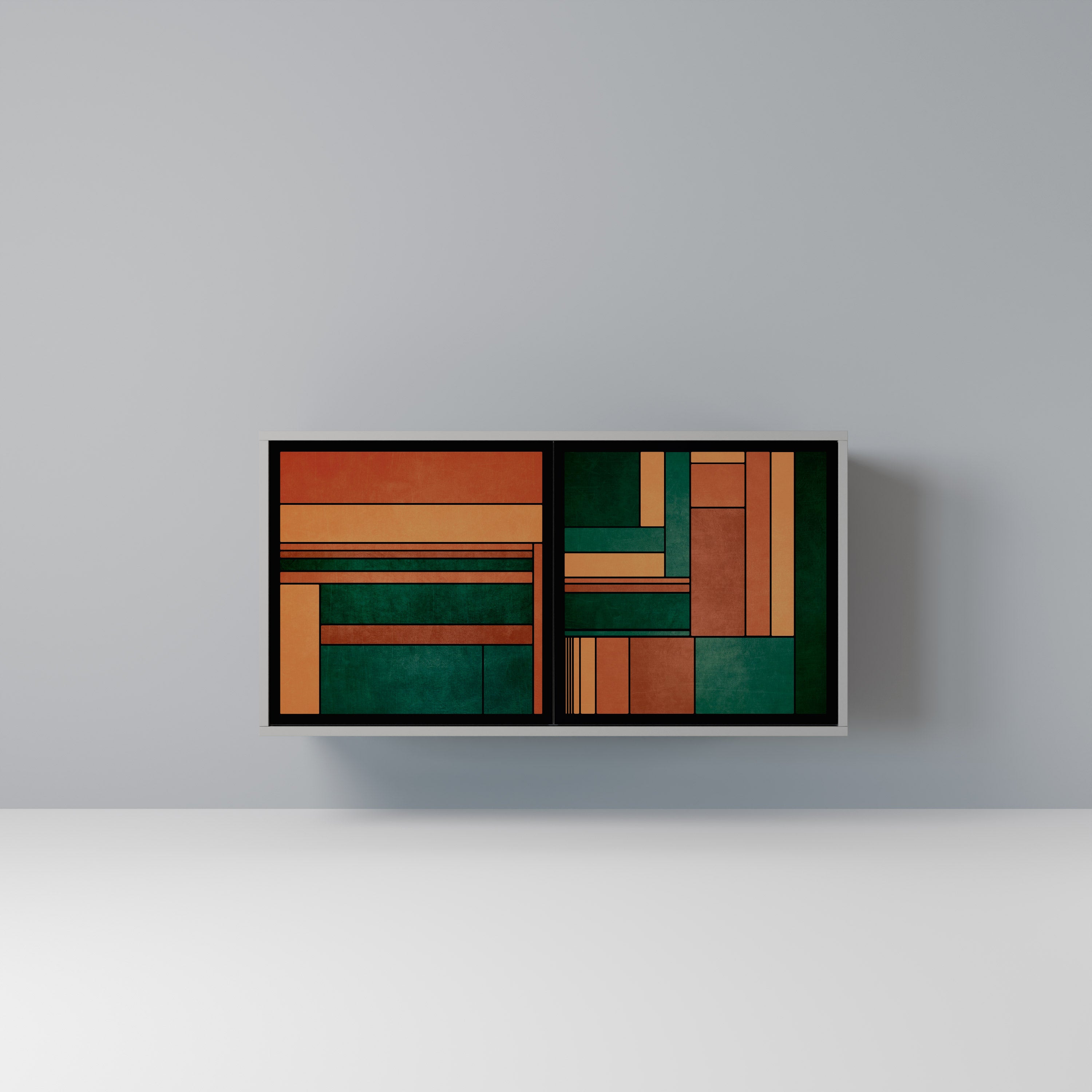 Aparador de 2 puertas EARTHY FIGURES en acabado gris