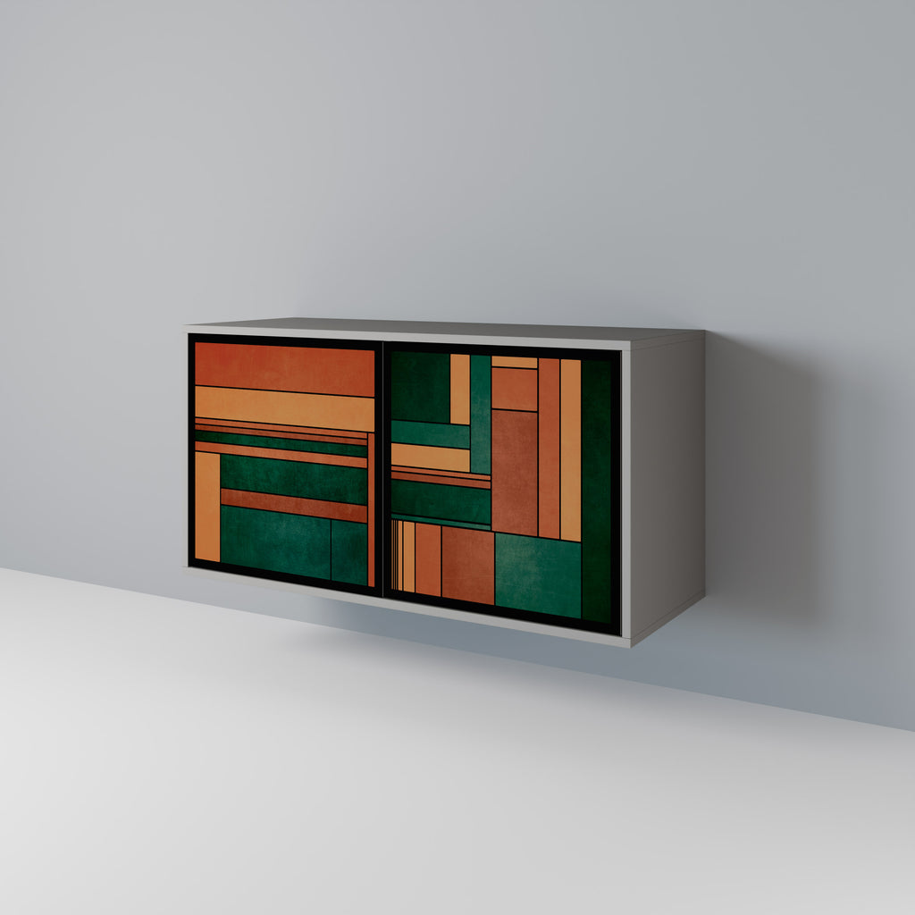 Aparador de 2 puertas EARTHY FIGURES en acabado gris