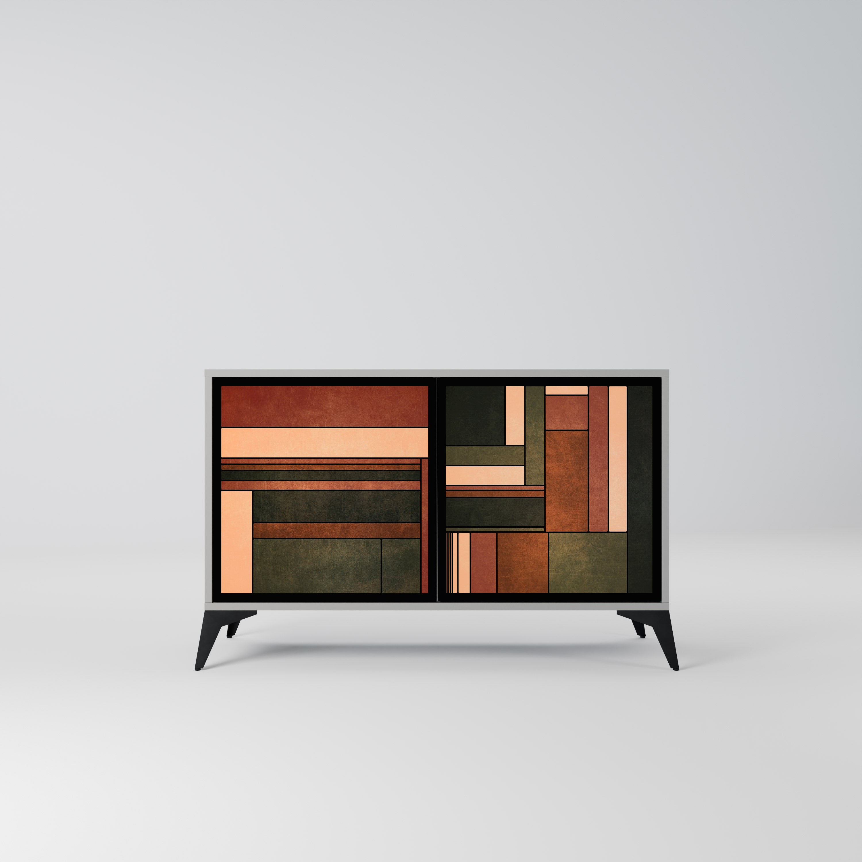 Aparador de 2 puertas FIGURES OF NATURE en acabado gris