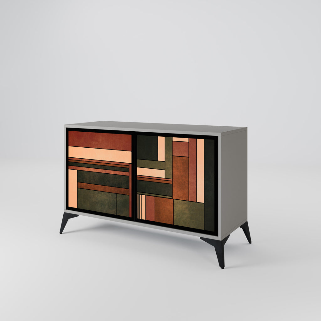 Aparador de 2 puertas FIGURES OF NATURE en acabado gris