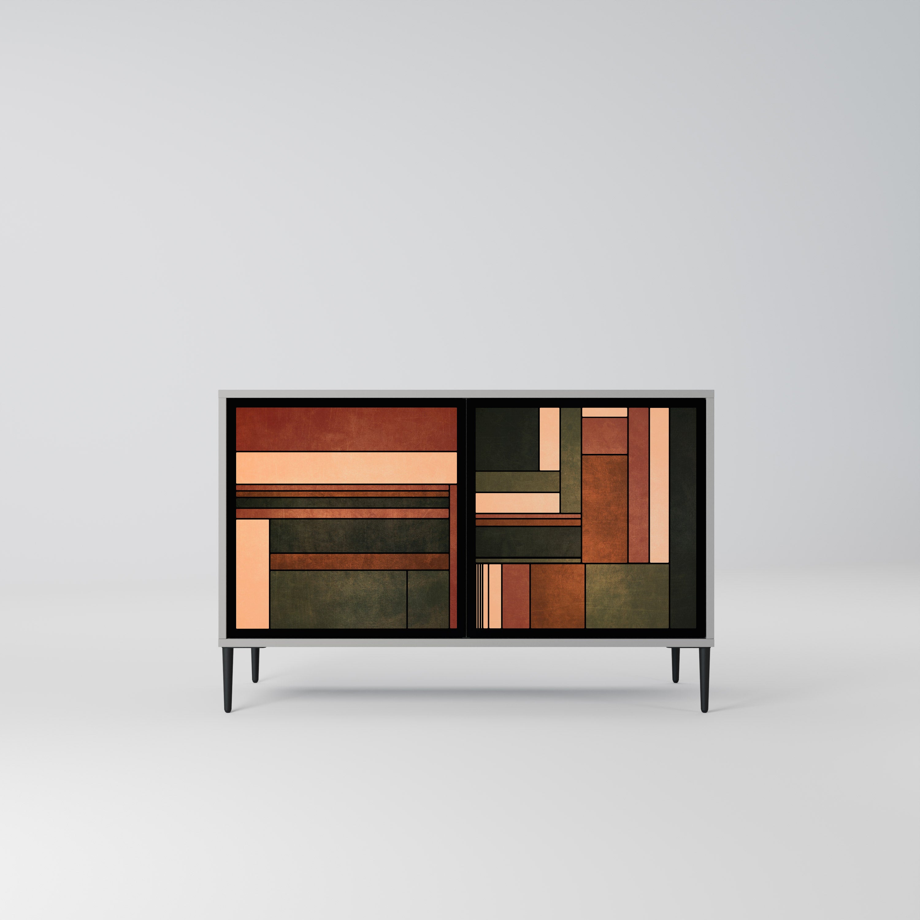 Aparador de 2 puertas FIGURES OF NATURE en acabado gris