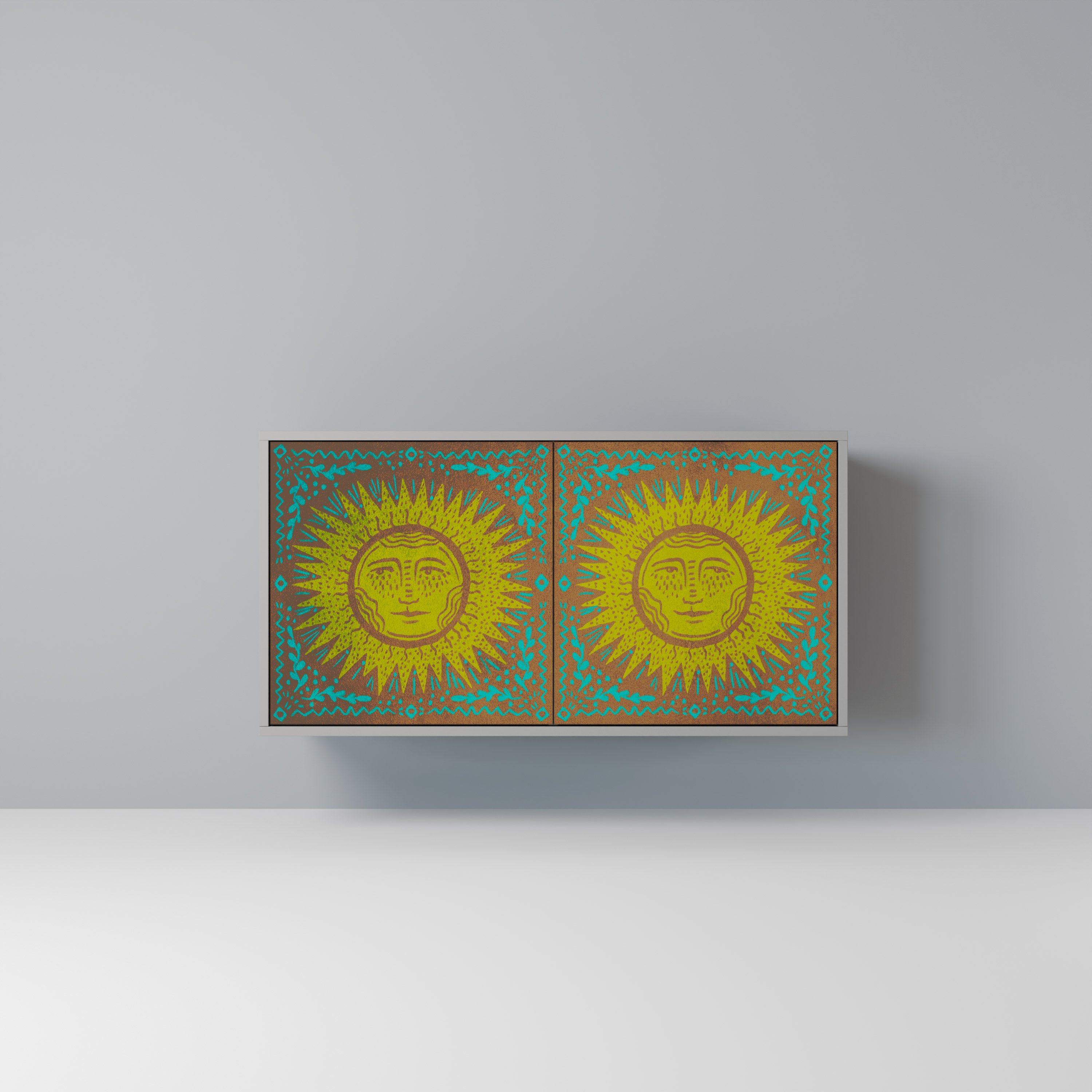 Aparador de 2 puertas SUNSHINE EULOGY en acabado gris