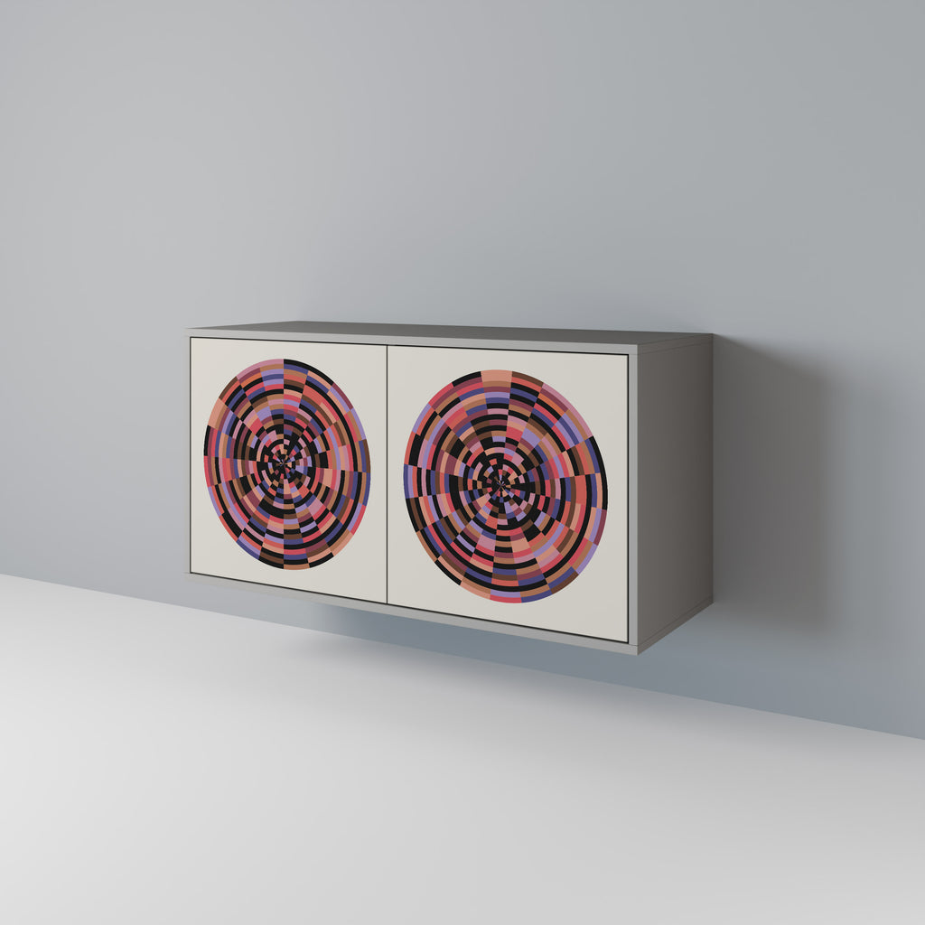 Aparador de 2 puertas BROWN CIRCLES en acabado gris