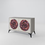 BROWN CIRCLES 2-Door Sideboard in Grey Finish
