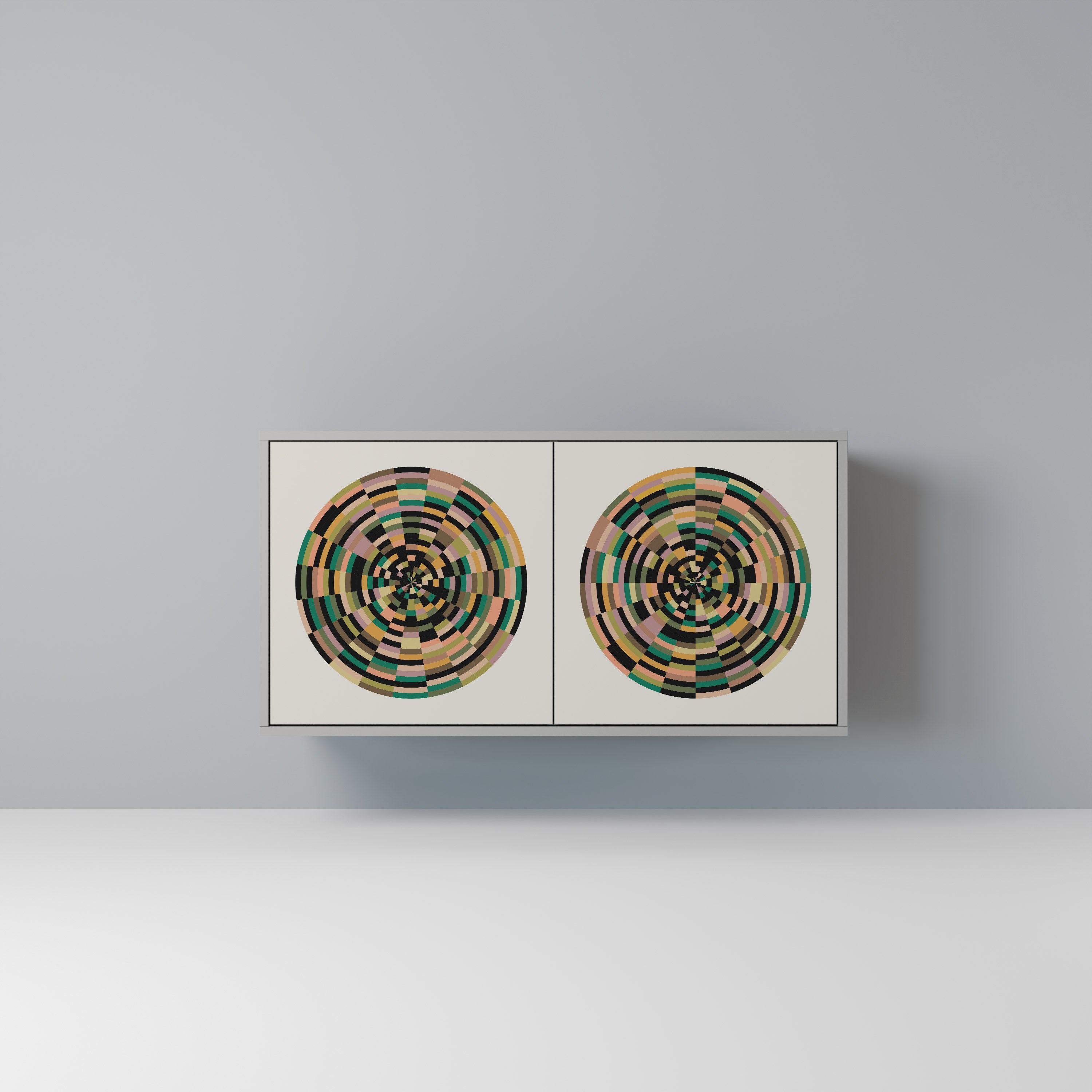 Aparador de 2 puertas GREEN CIRCLES en acabado gris