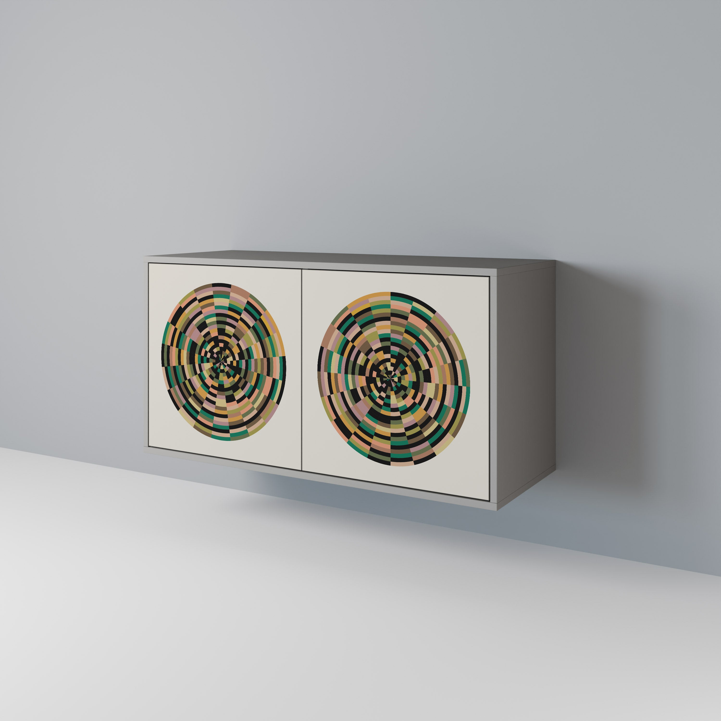 Aparador de 2 puertas GREEN CIRCLES en acabado gris