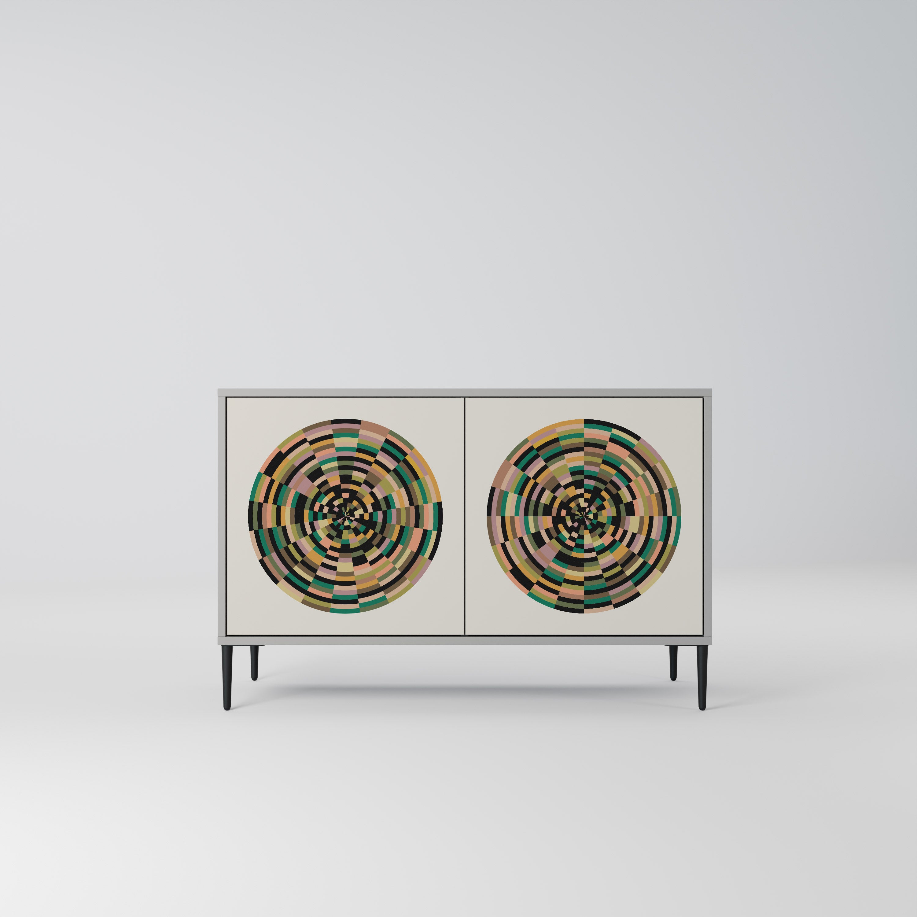 Aparador de 2 puertas GREEN CIRCLES en acabado gris