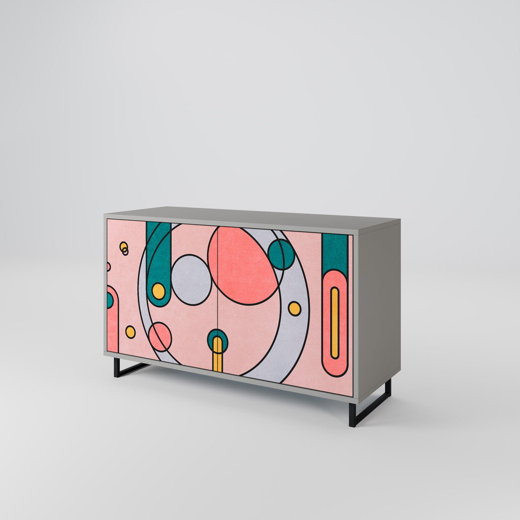 Aparador GOSSAMER ECHOES de 2 puertas en acabado gris