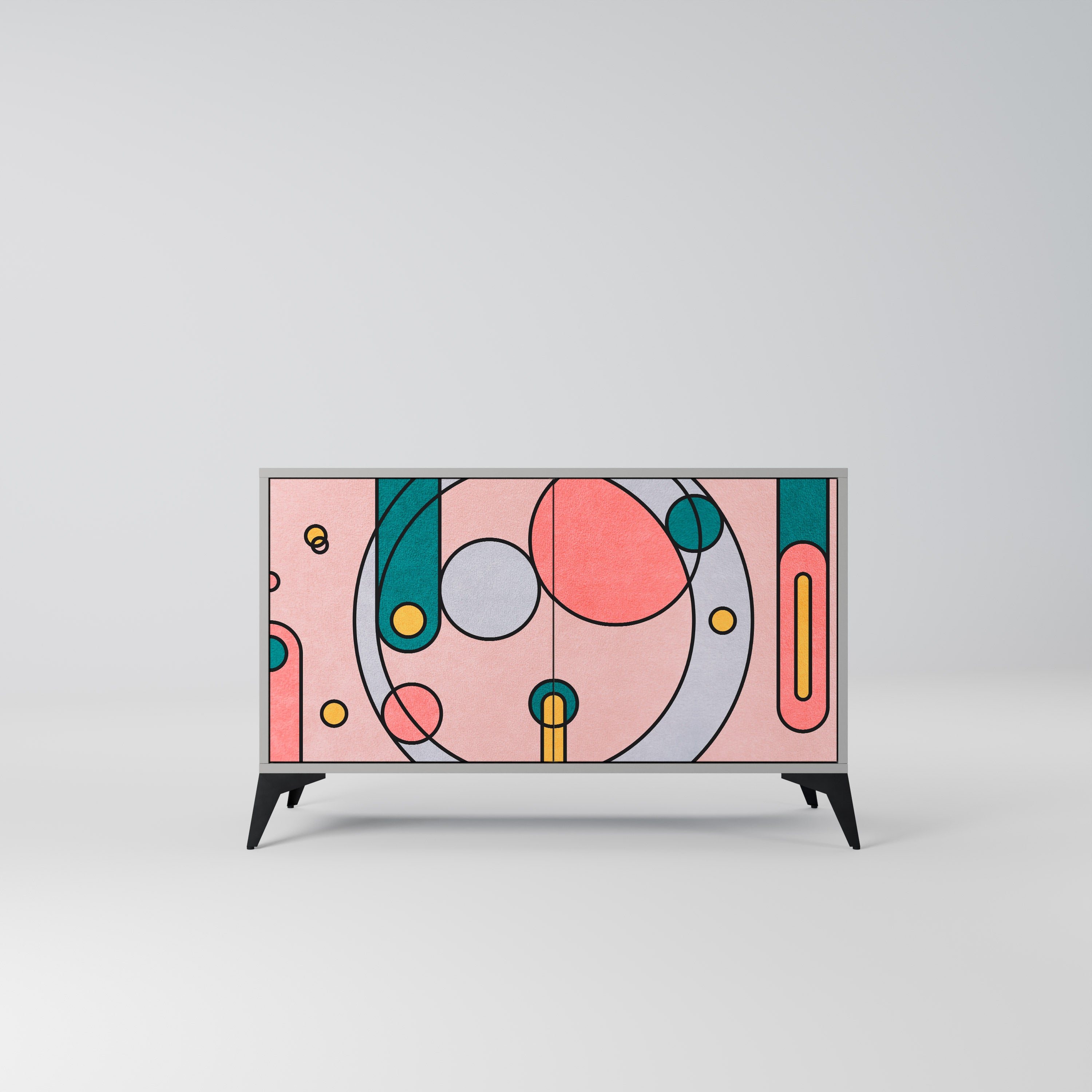 Aparador GOSSAMER ECHOES de 2 puertas en acabado gris