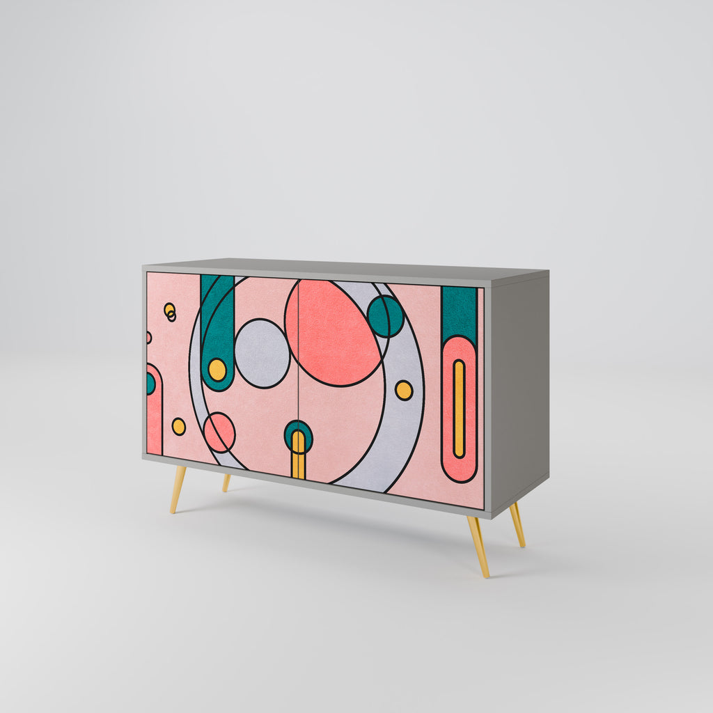 Aparador GOSSAMER ECHOES de 2 puertas en acabado gris