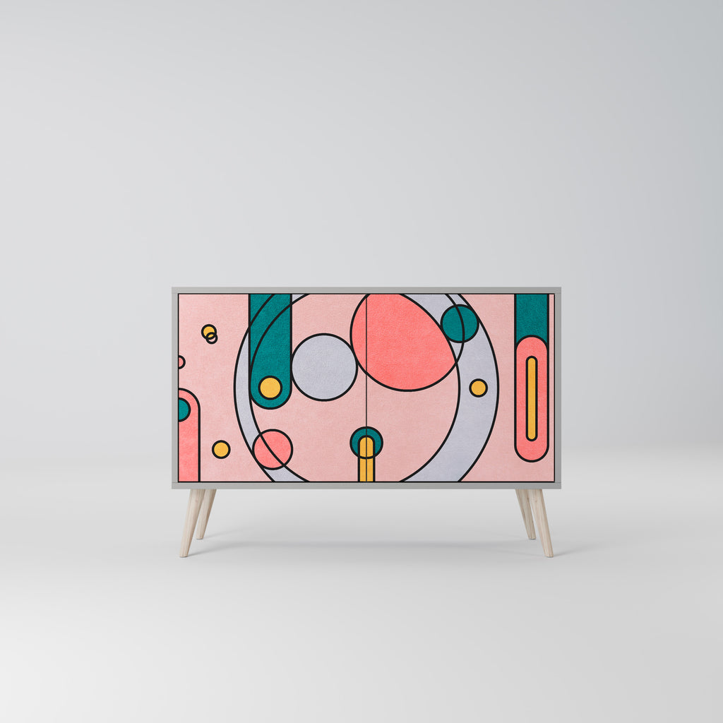 Aparador GOSSAMER ECHOES de 2 puertas en acabado gris