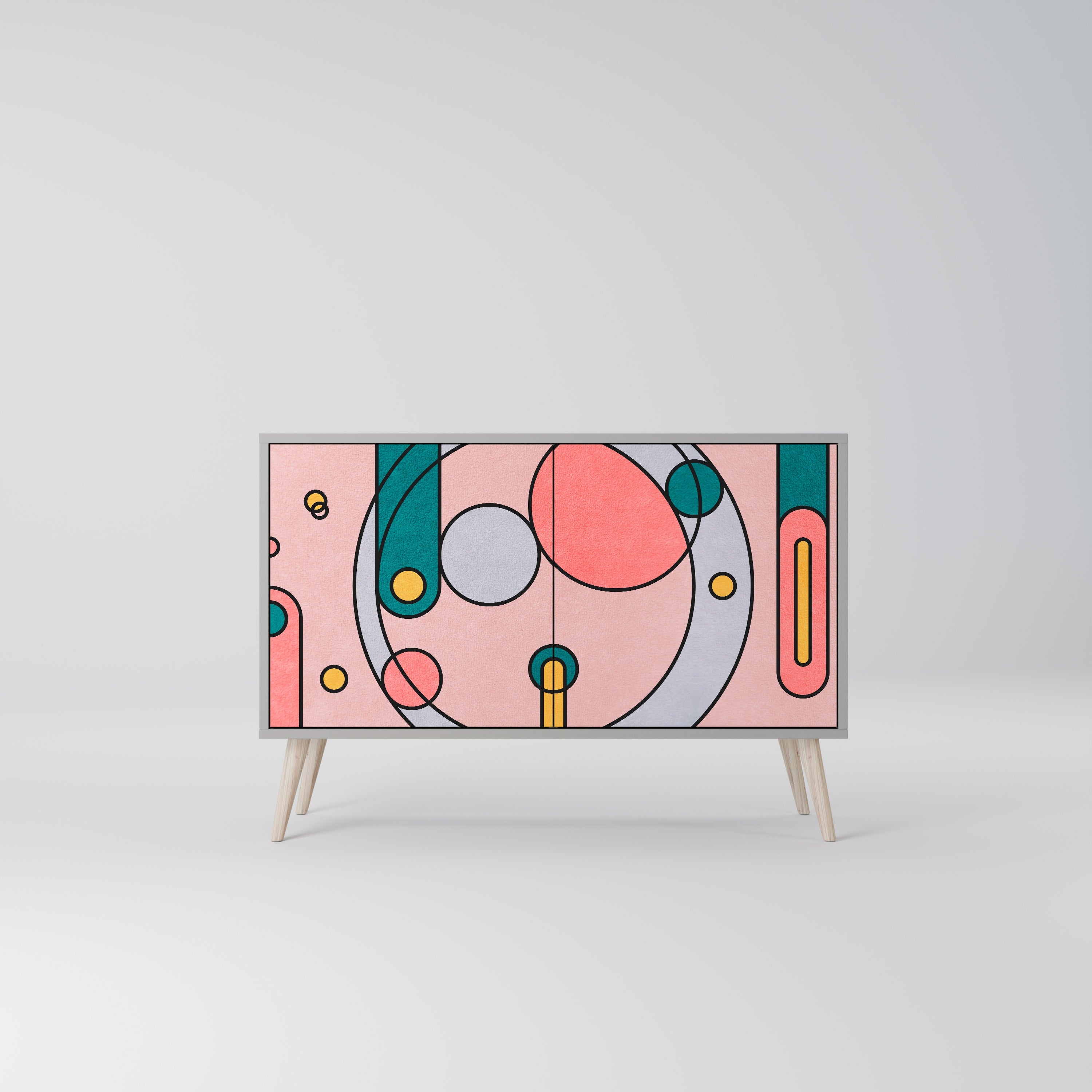 Aparador GOSSAMER ECHOES de 2 puertas en acabado gris