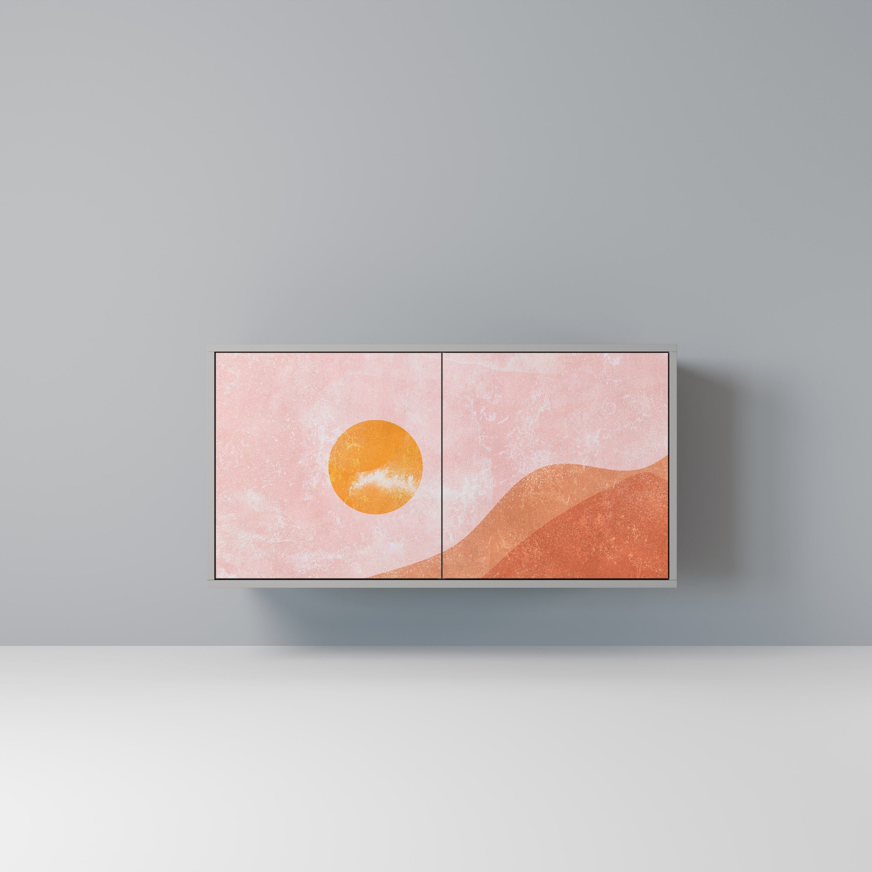 Aparador de 2 puertas LUMINOUS SUNLIGHT en acabado gris