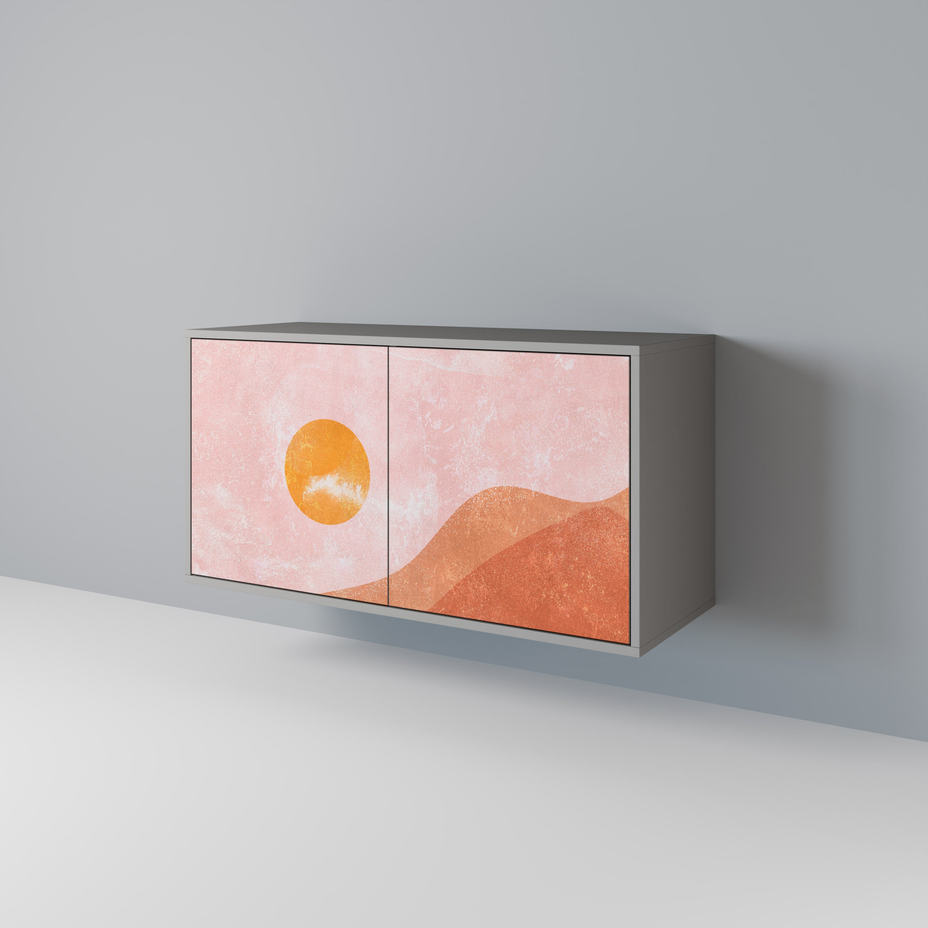 Aparador de 2 puertas LUMINOUS SUNLIGHT en acabado gris