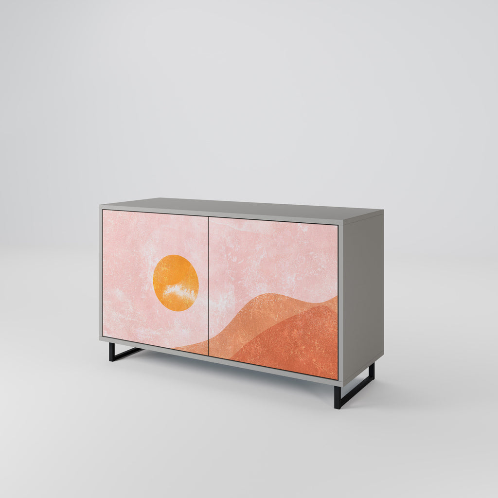 Aparador de 2 puertas LUMINOUS SUNLIGHT en acabado gris