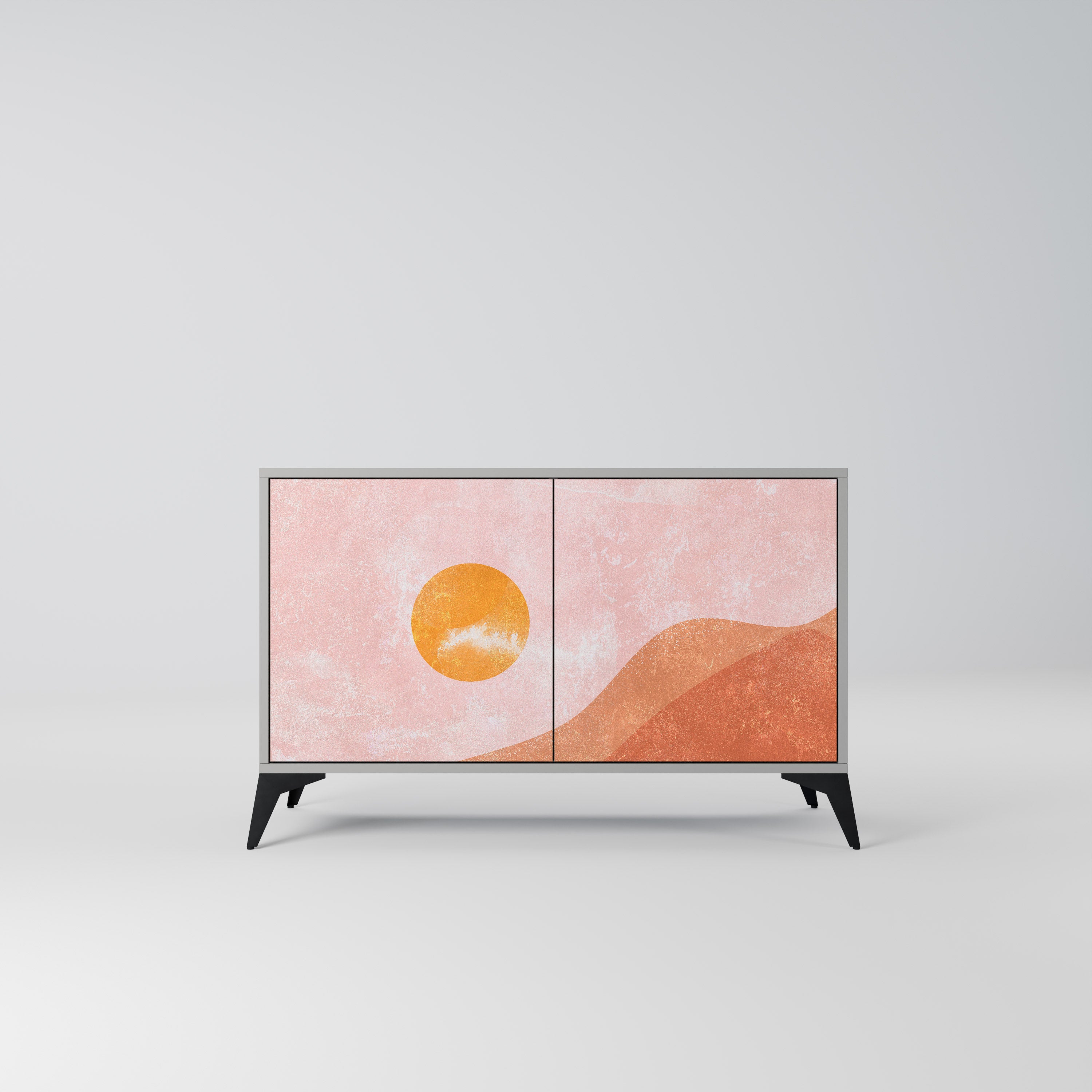 Aparador de 2 puertas LUMINOUS SUNLIGHT en acabado gris