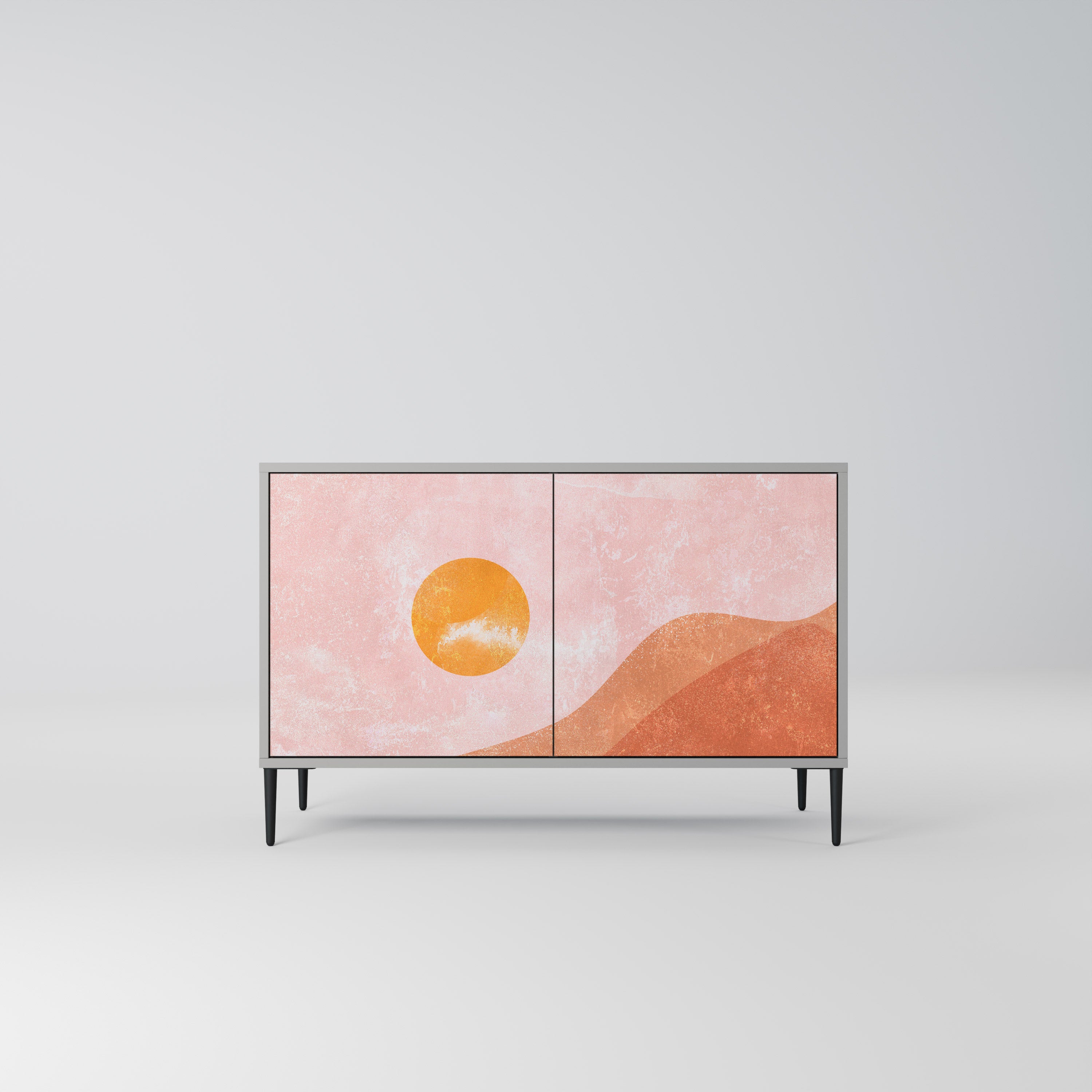 Aparador de 2 puertas LUMINOUS SUNLIGHT en acabado gris