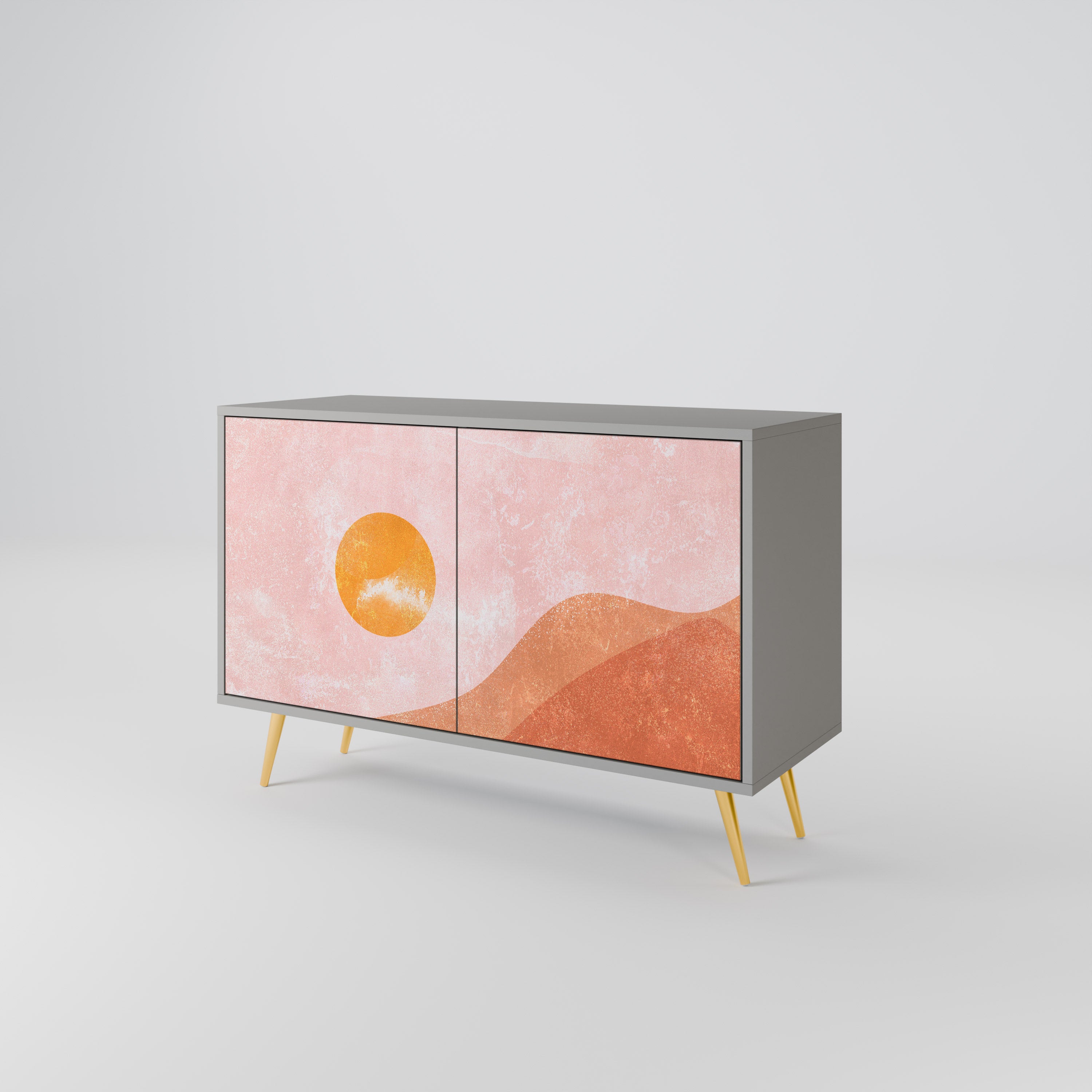 Aparador de 2 puertas LUMINOUS SUNLIGHT en acabado gris