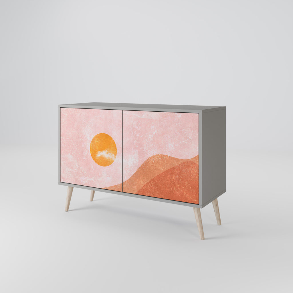 Aparador de 2 puertas LUMINOUS SUNLIGHT en acabado gris