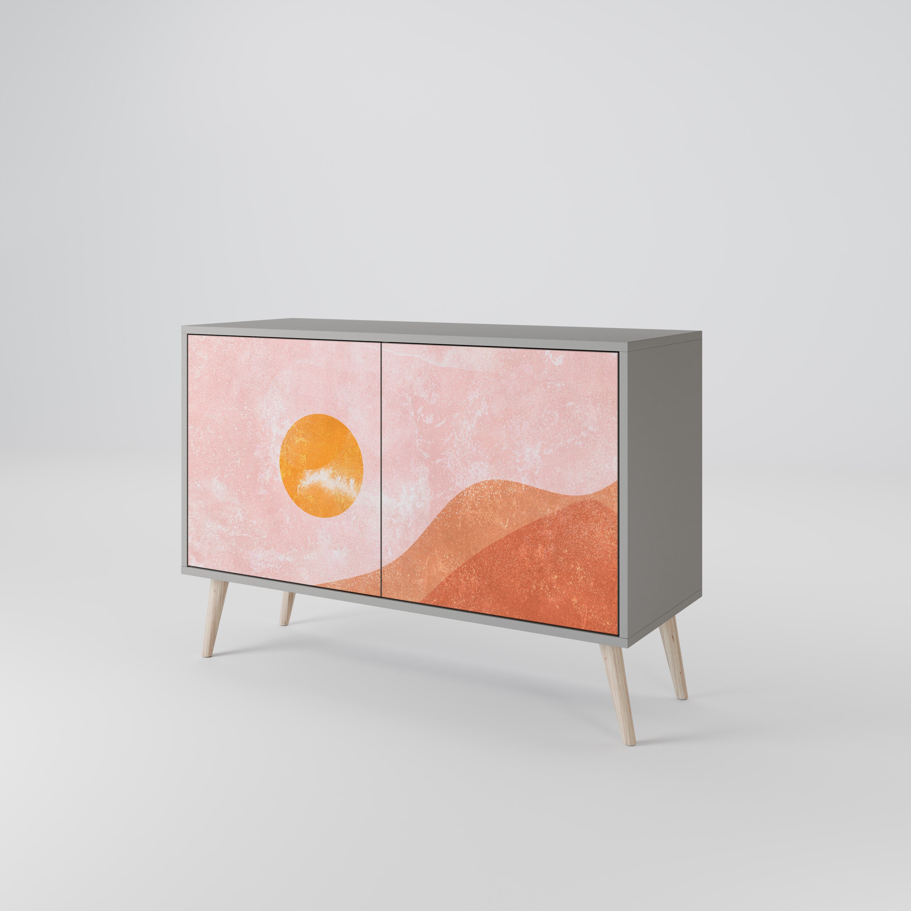 Aparador de 2 puertas LUMINOUS SUNLIGHT en acabado gris