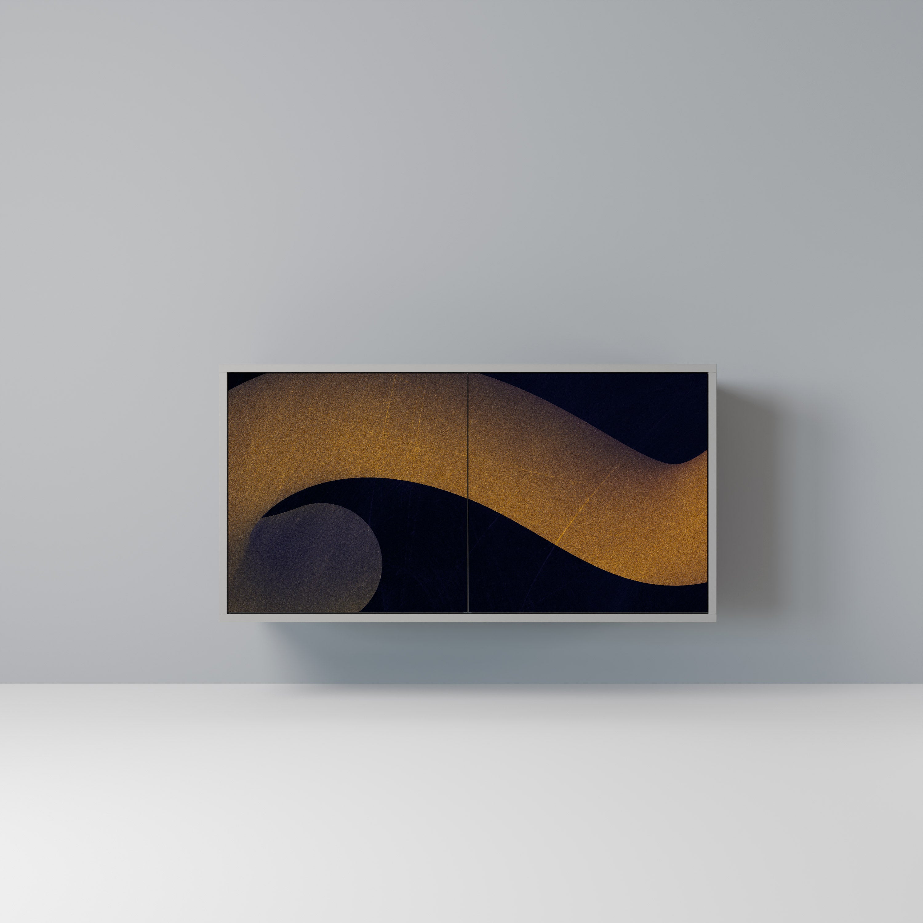 Aparador HOLLOW TIME de 2 puertas en acabado gris