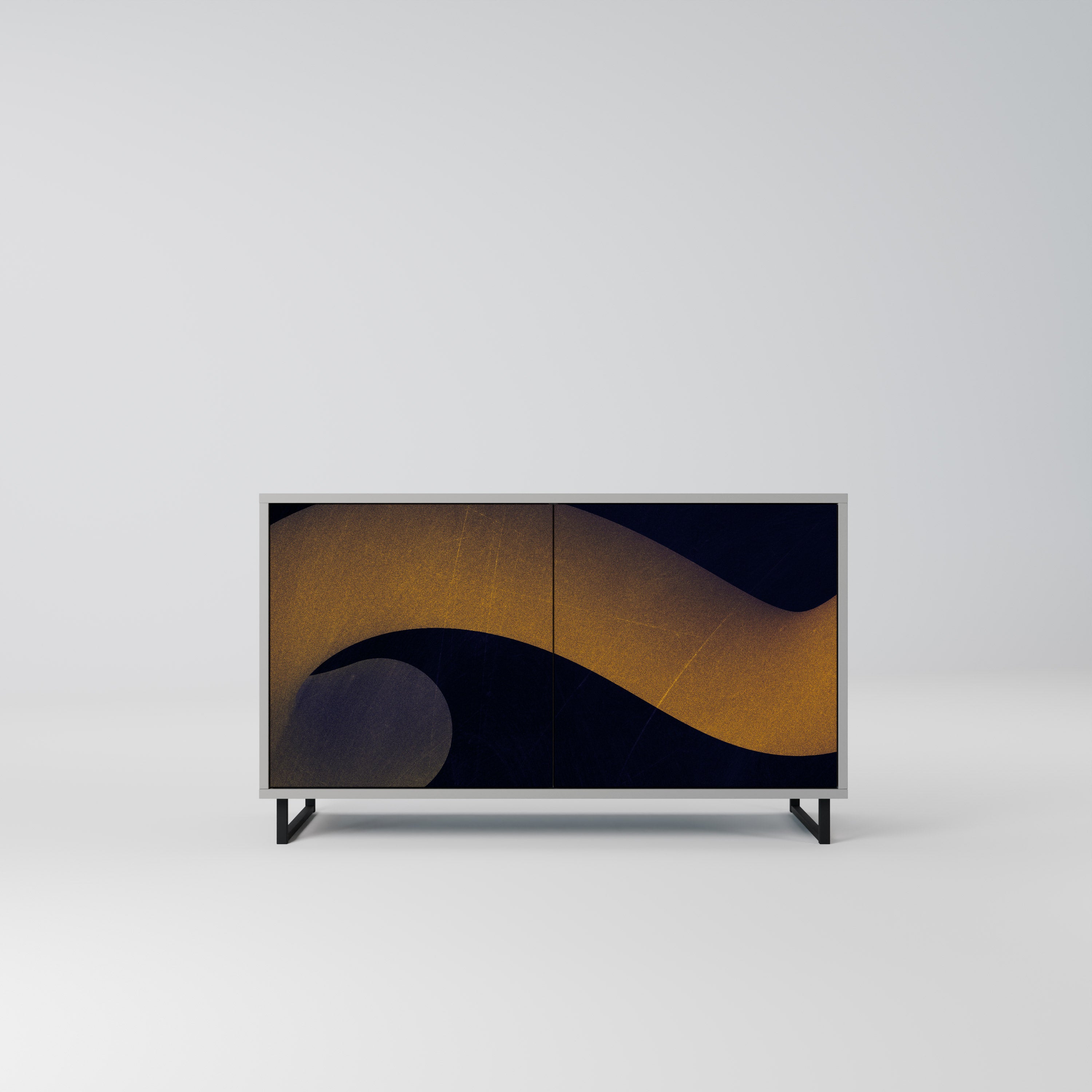 Aparador HOLLOW TIME de 2 puertas en acabado gris