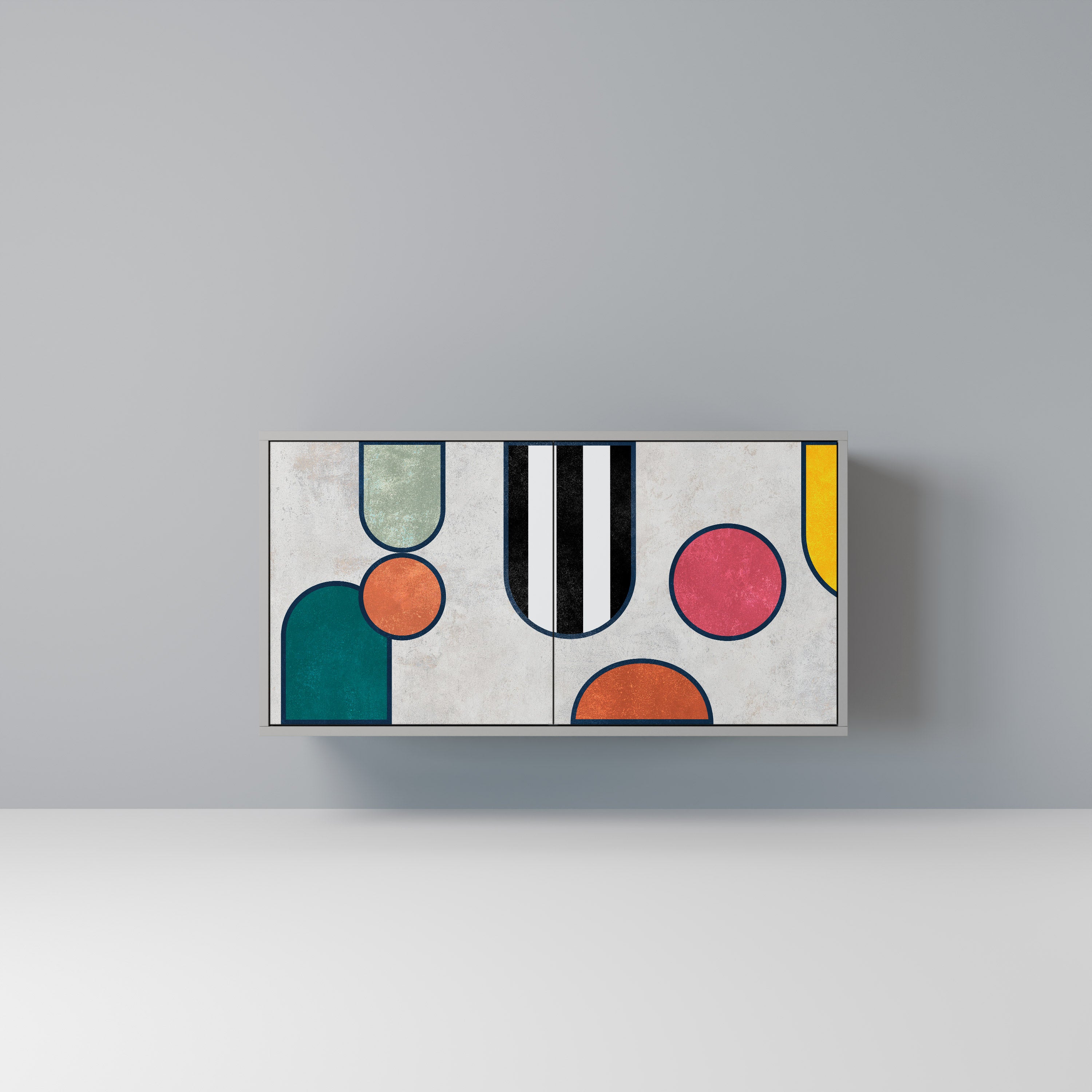 Aparador de 2 puertas COOL STORY en acabado gris