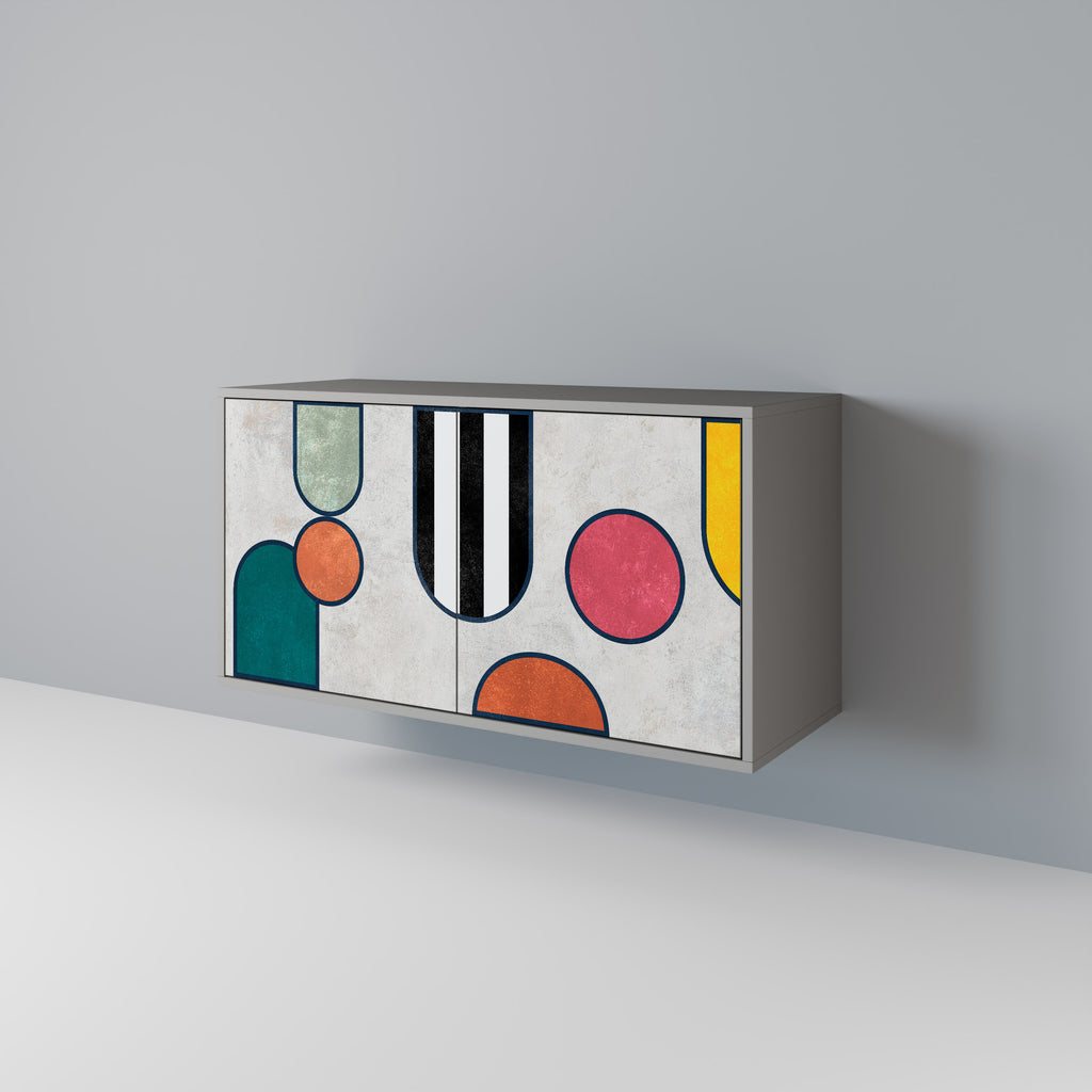 Aparador de 2 puertas COOL STORY en acabado gris