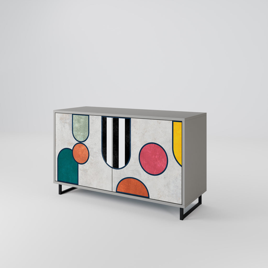 Aparador de 2 puertas COOL STORY en acabado gris