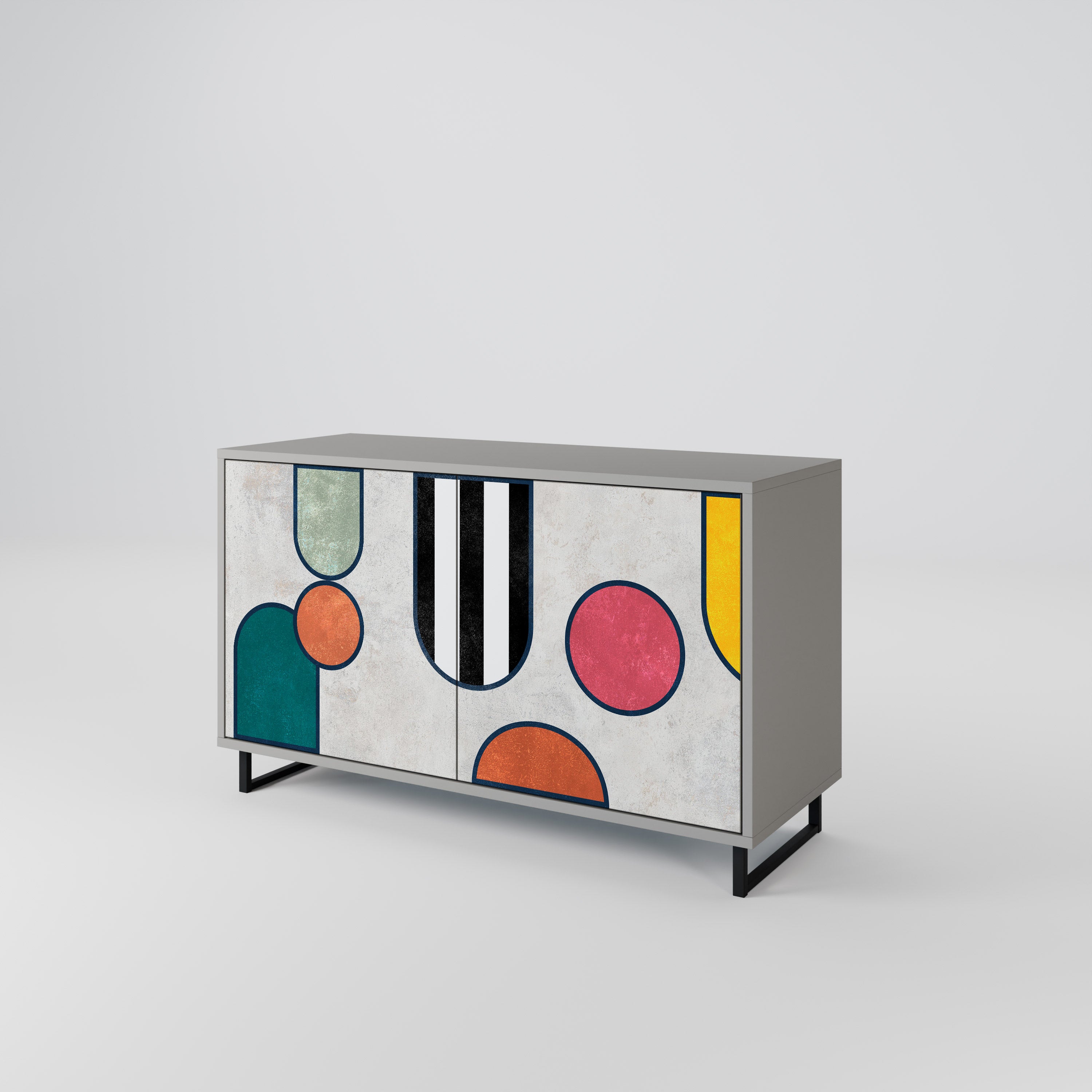 Aparador de 2 puertas COOL STORY en acabado gris