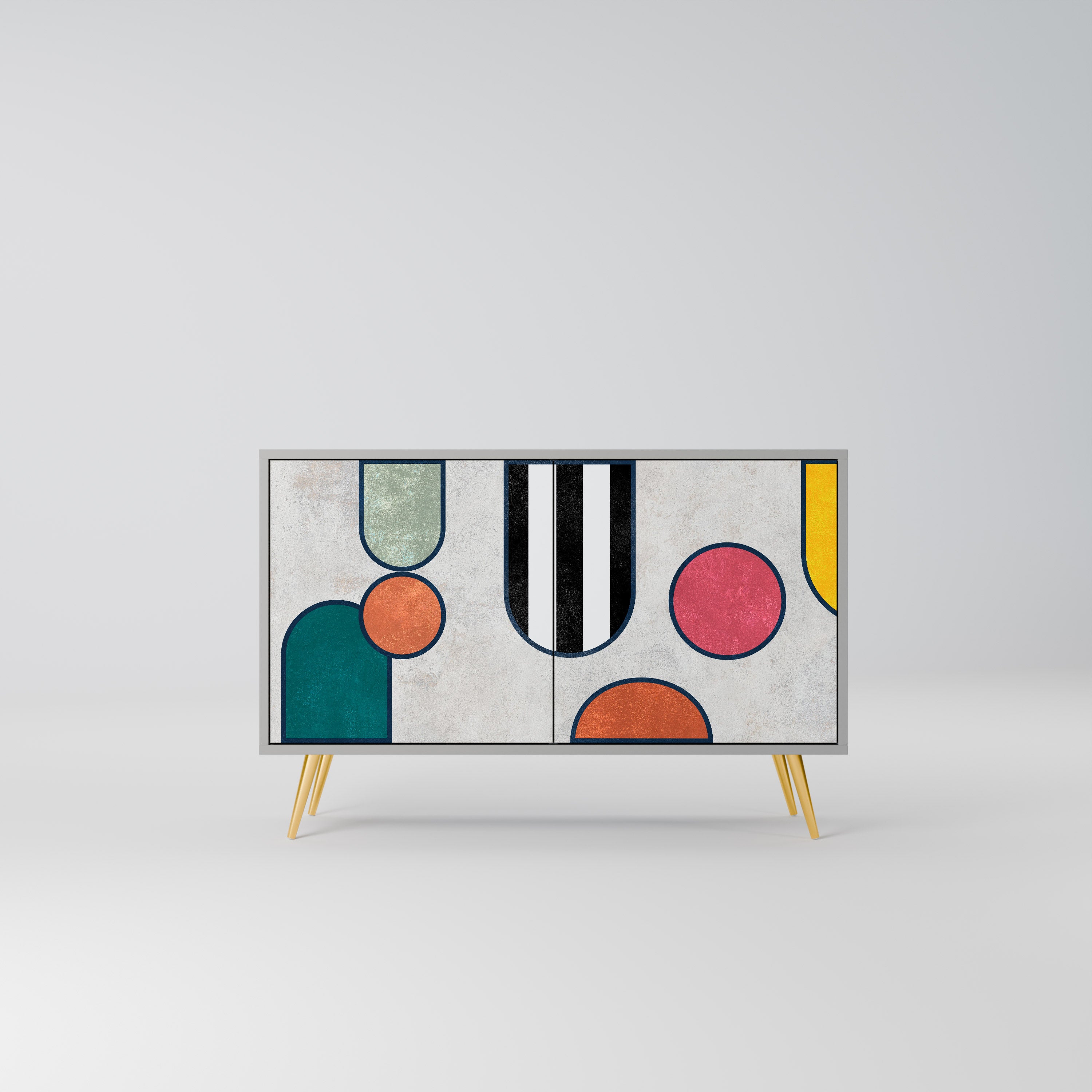 Aparador de 2 puertas COOL STORY en acabado gris