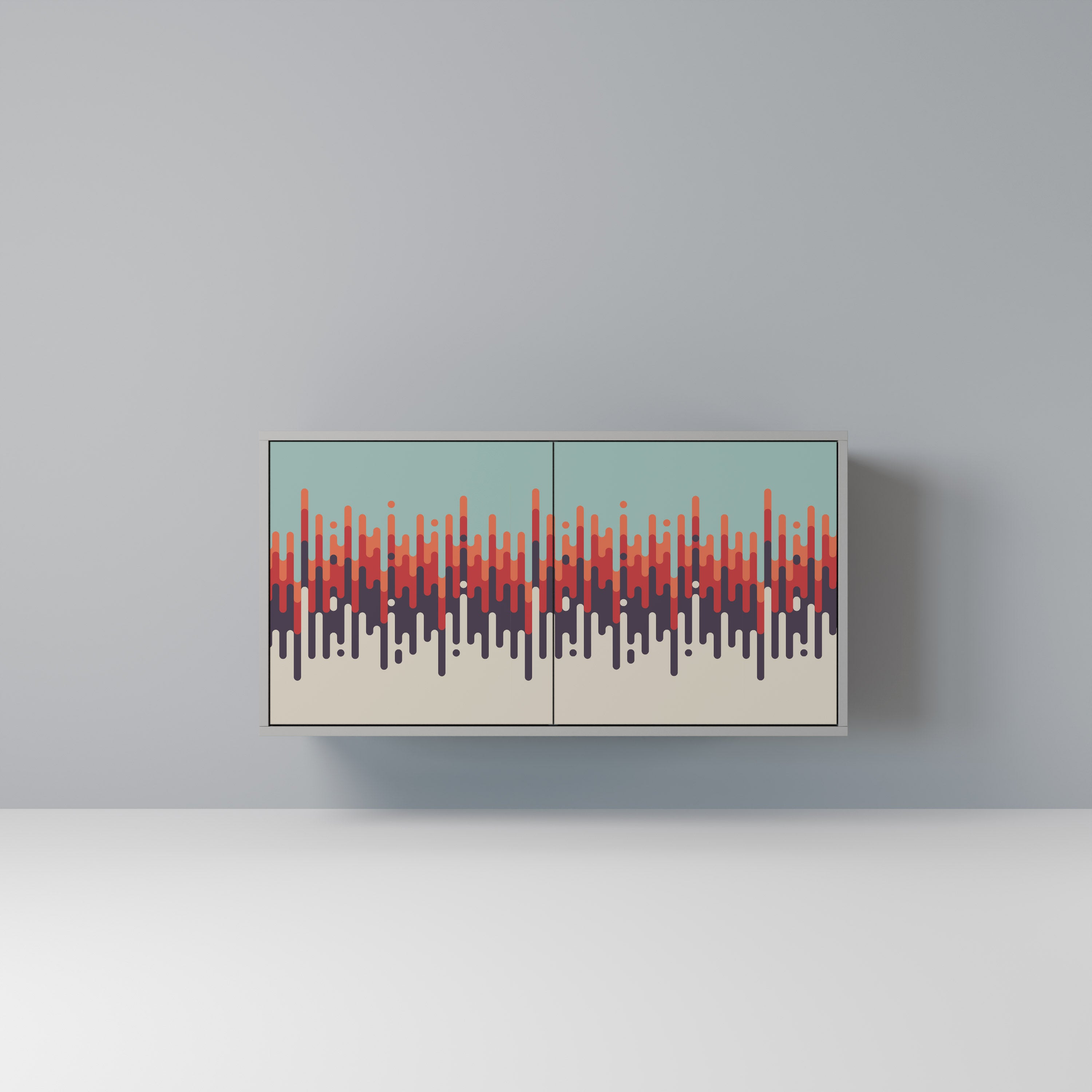 Aparador de 2 puertas CHROMA CONTOURS en acabado gris