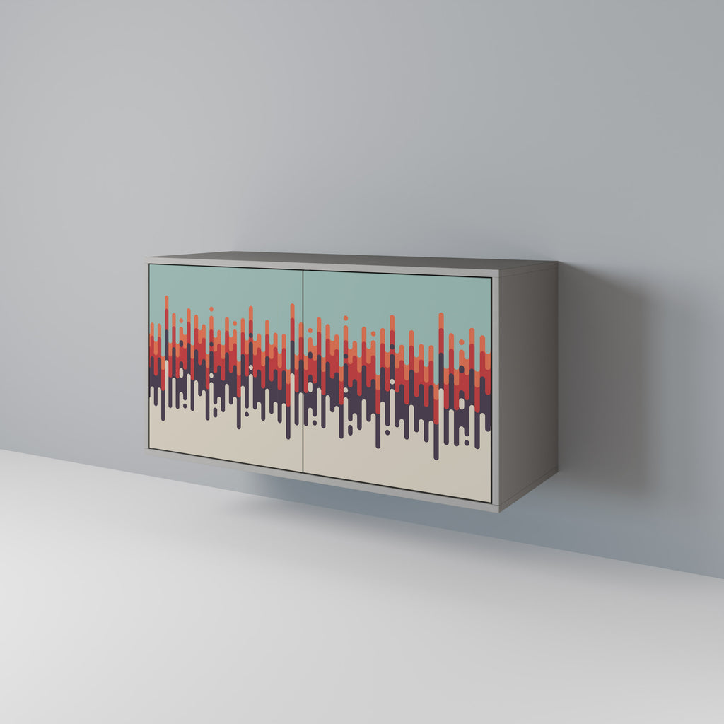 Aparador de 2 puertas CHROMA CONTOURS en acabado gris