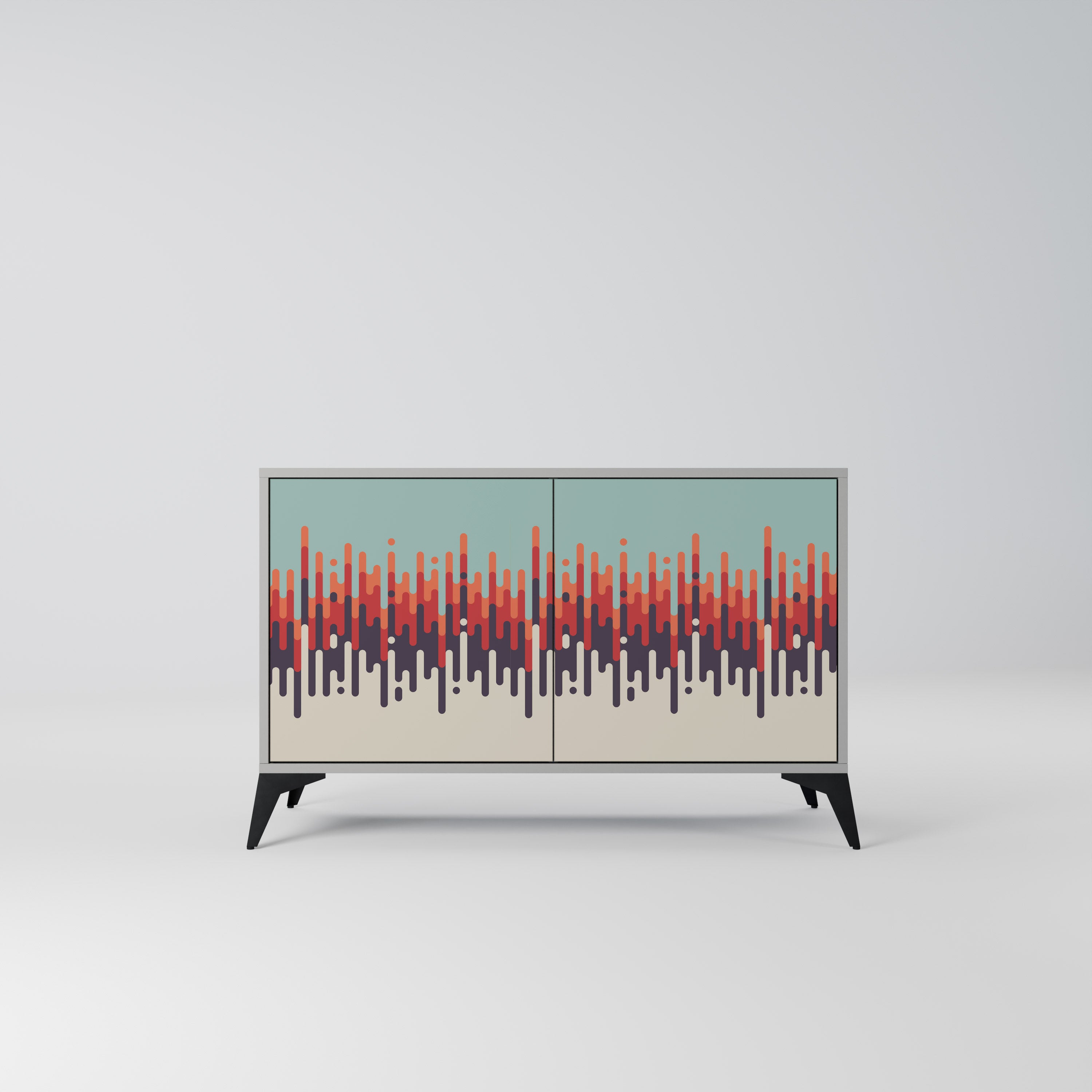 Aparador de 2 puertas CHROMA CONTOURS en acabado gris